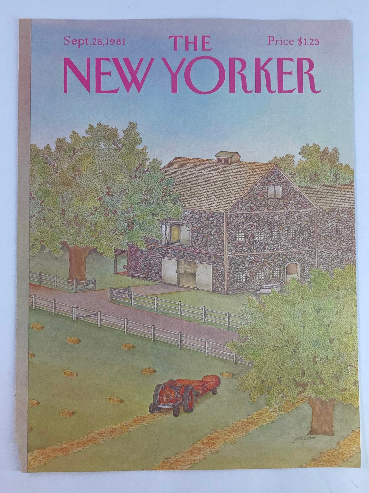 COVER ONLY The New Yorker September 28 1981 Farm Life by Jenni Oliver No Label