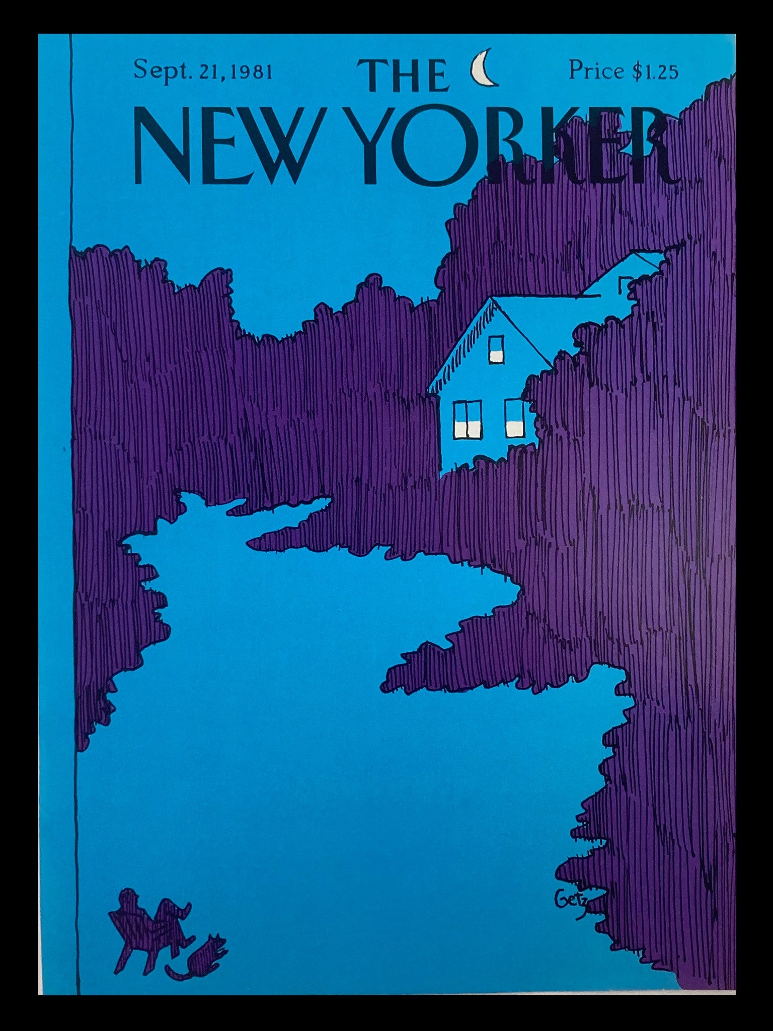 COVER ONLY The New Yorker September 12 1981 Night Watch by Arthur Getz No Label