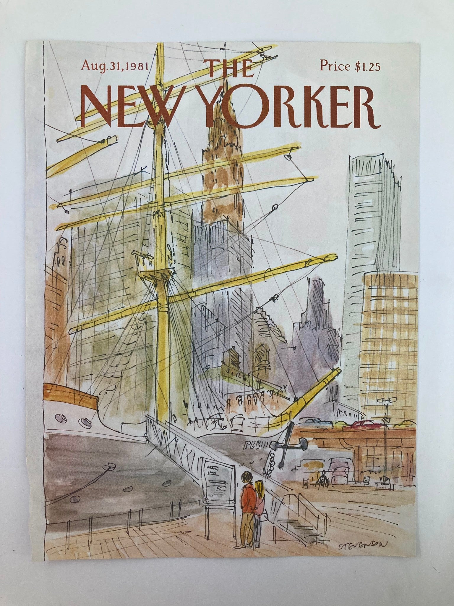 COVER ONLY The New Yorker August 31 1981 Couple Cruise by James Stevenson