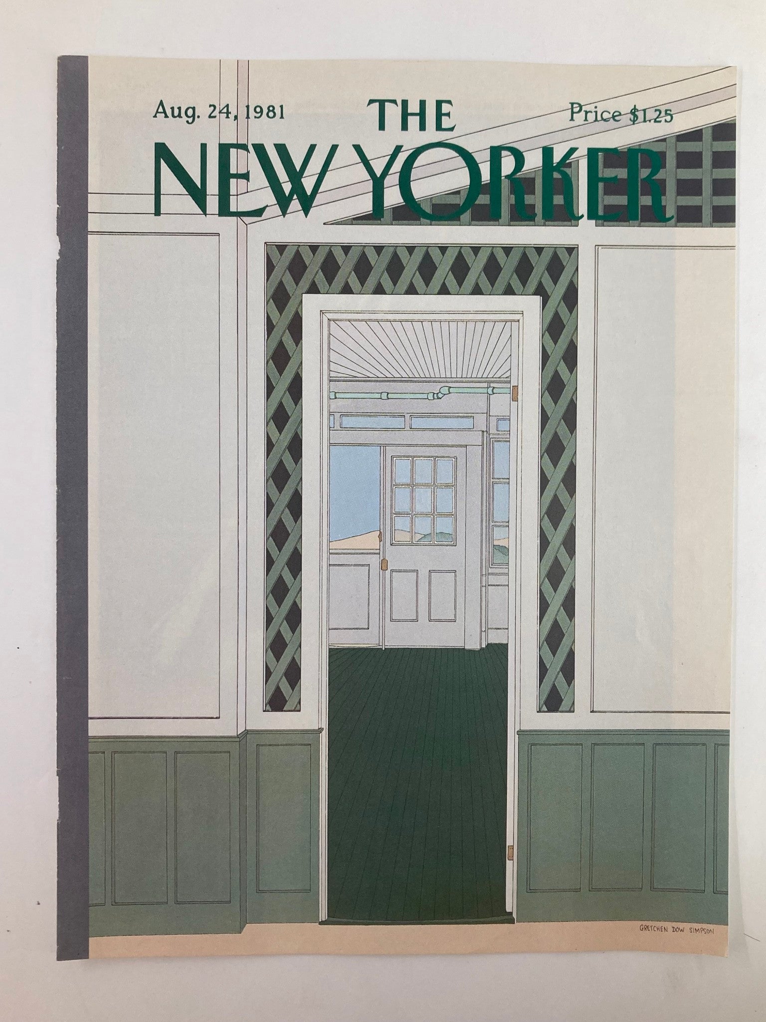 COVER ONLY The New Yorker August 24 1981 The Door by Gretchen Dow Simpson