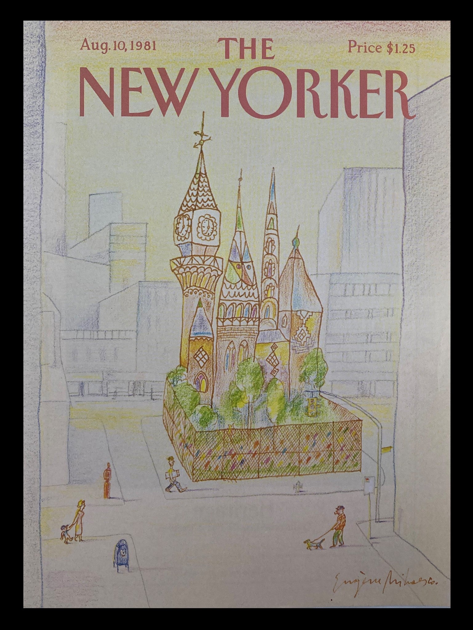 COVER ONLY The New Yorker August 10 1981 Corner Lot by Eugene Mihaesco No Label