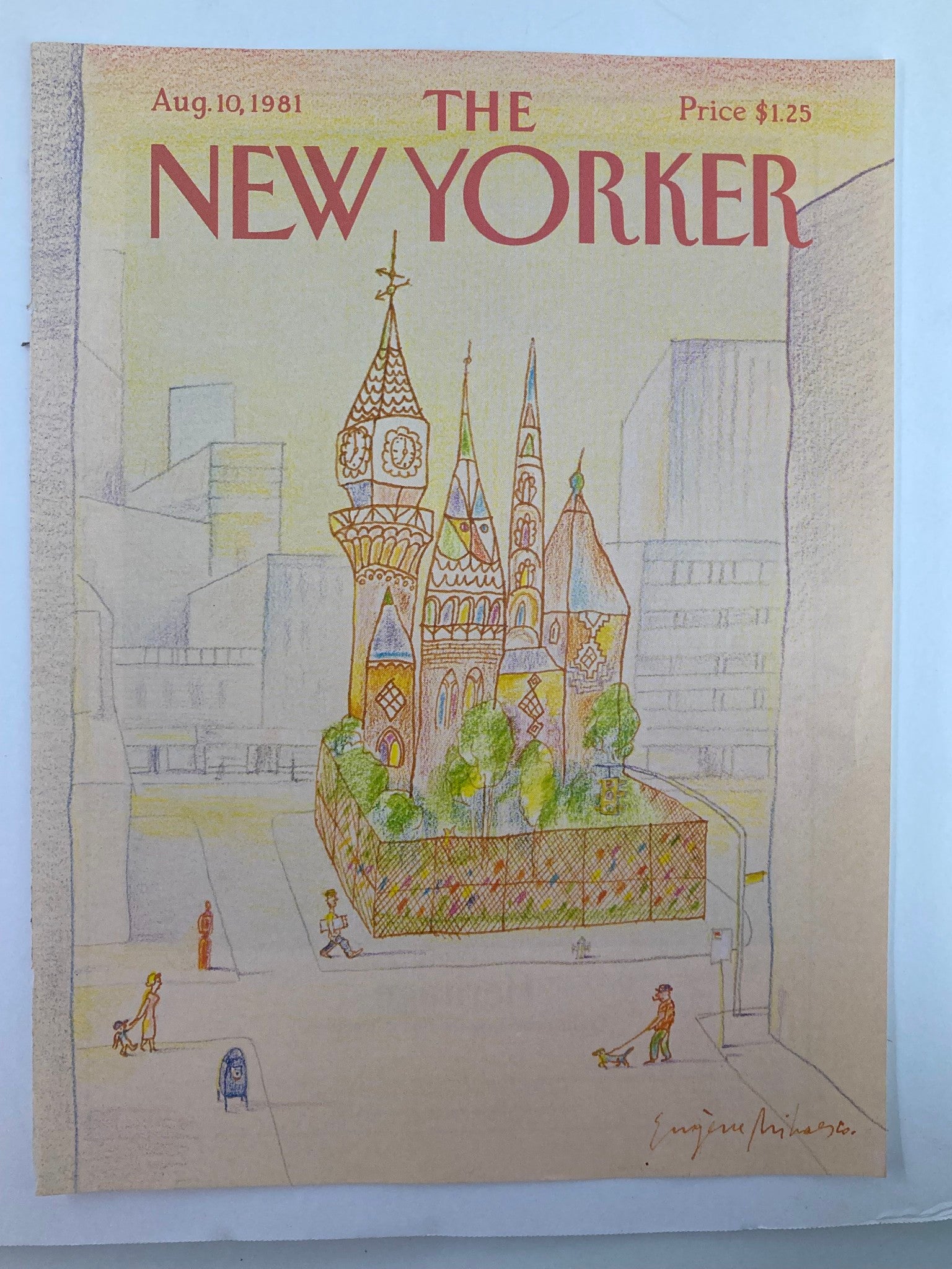 COVER ONLY The New Yorker August 10 1981 Corner Lot by Eugene Mihaesco No Label