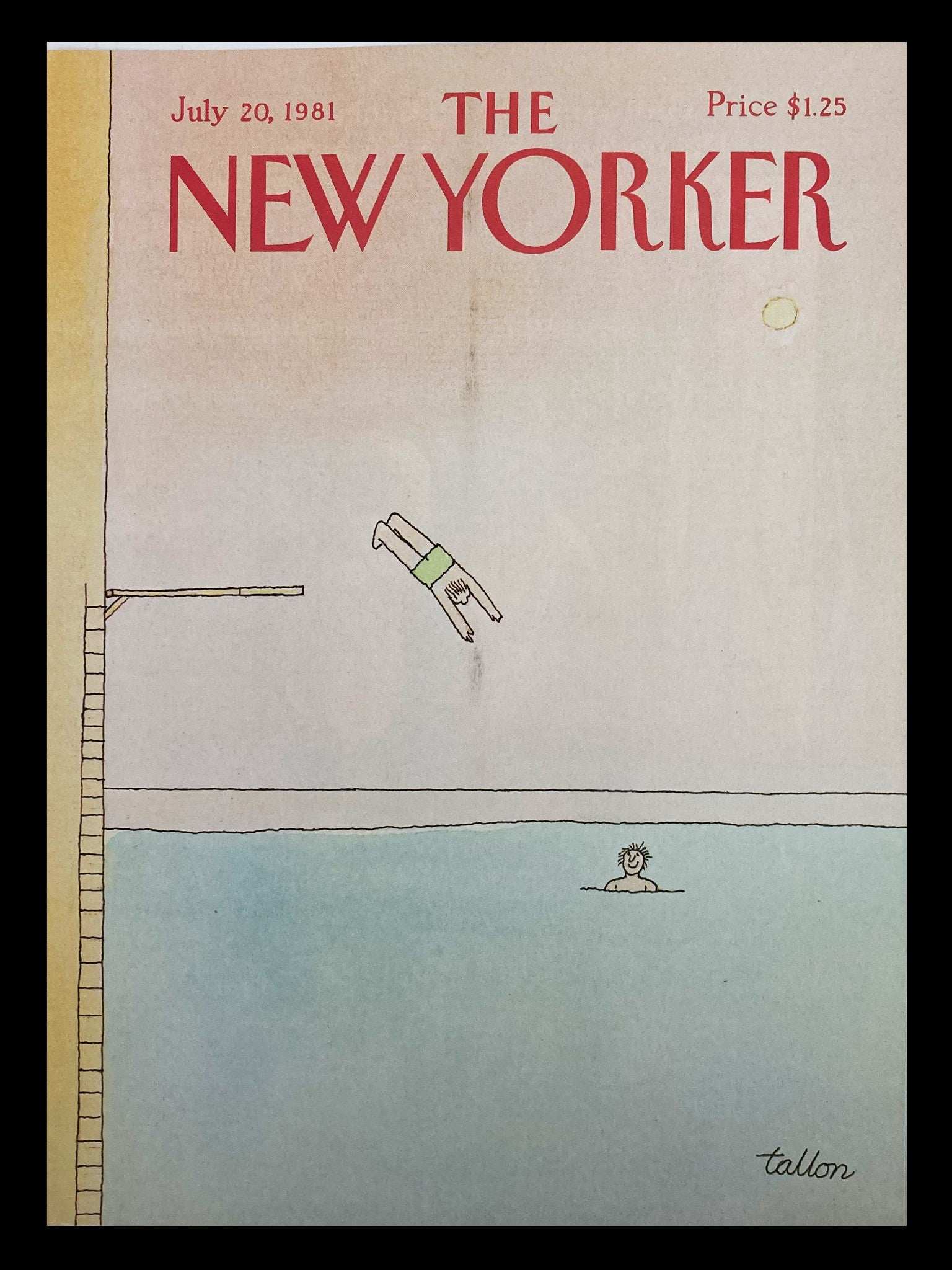 COVER ONLY The New Yorker July 20 1981 Free Diving by Robert Tallon No Label