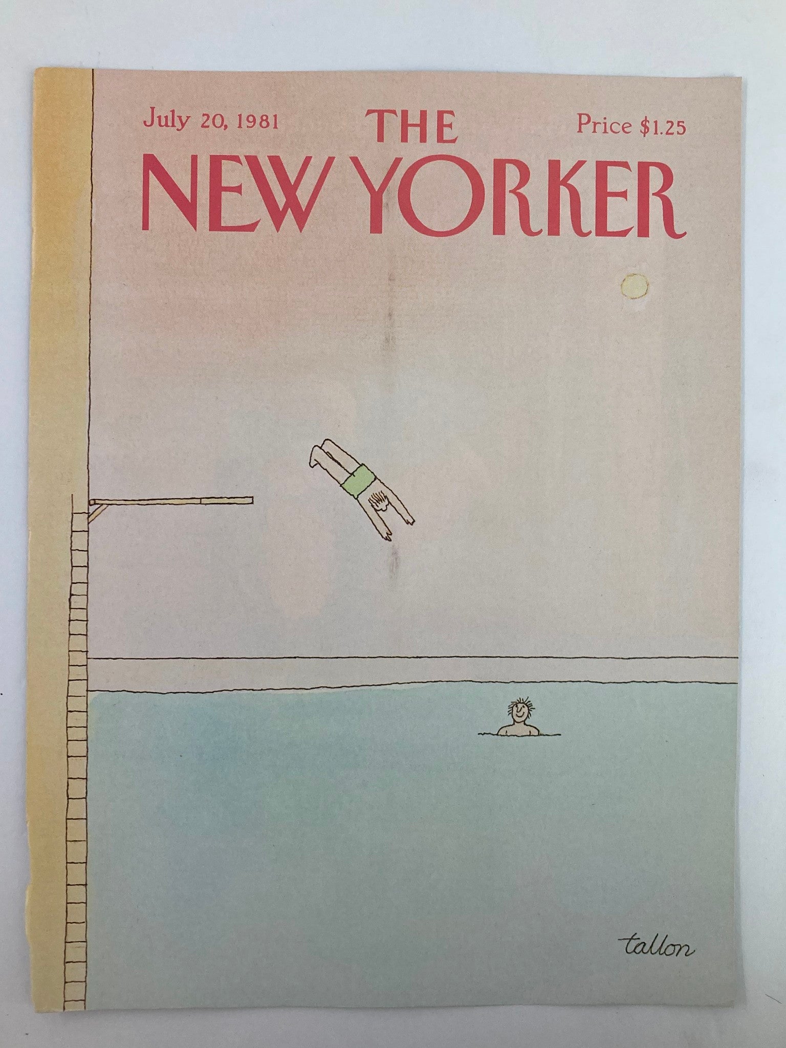 COVER ONLY The New Yorker July 20 1981 Free Diving by Robert Tallon No Label