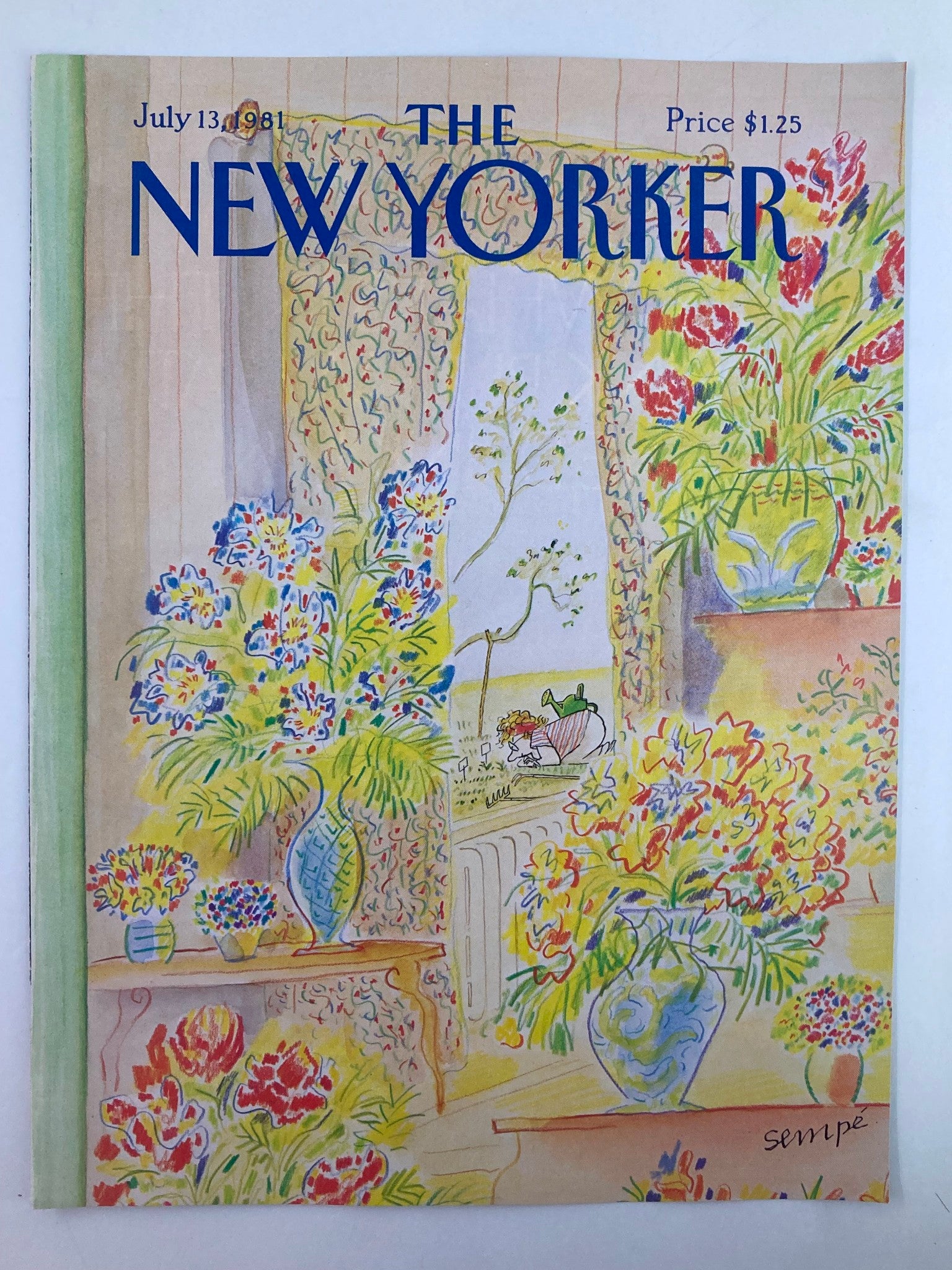 COVER ONLY The New Yorker July 13 1981 Room of Flowers by J. J. Sempe No Label