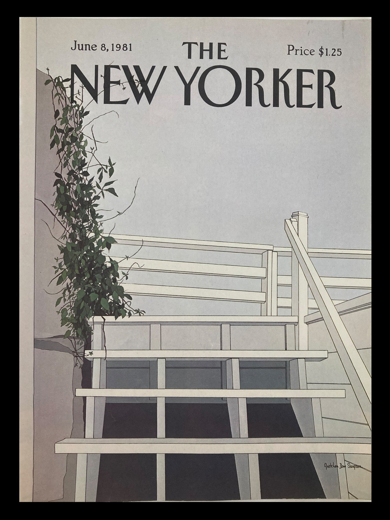 COVER ONLY The New Yorker June 8 1981 Clean Stairs by Gretchen Dow Simpson