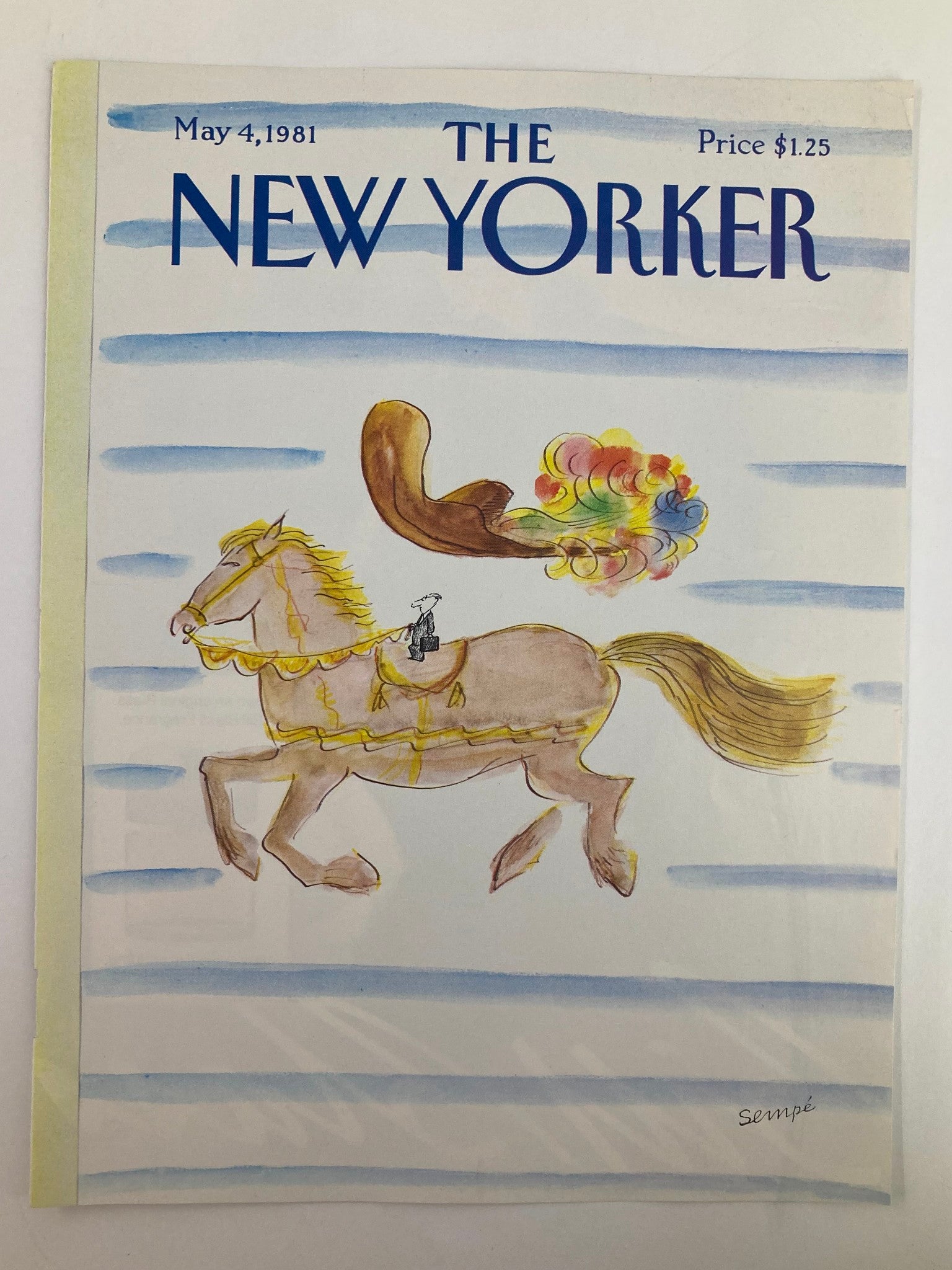 COVER ONLY The New Yorker May 4 1981 Tiny Cowboy by J. J. Sempe No Label