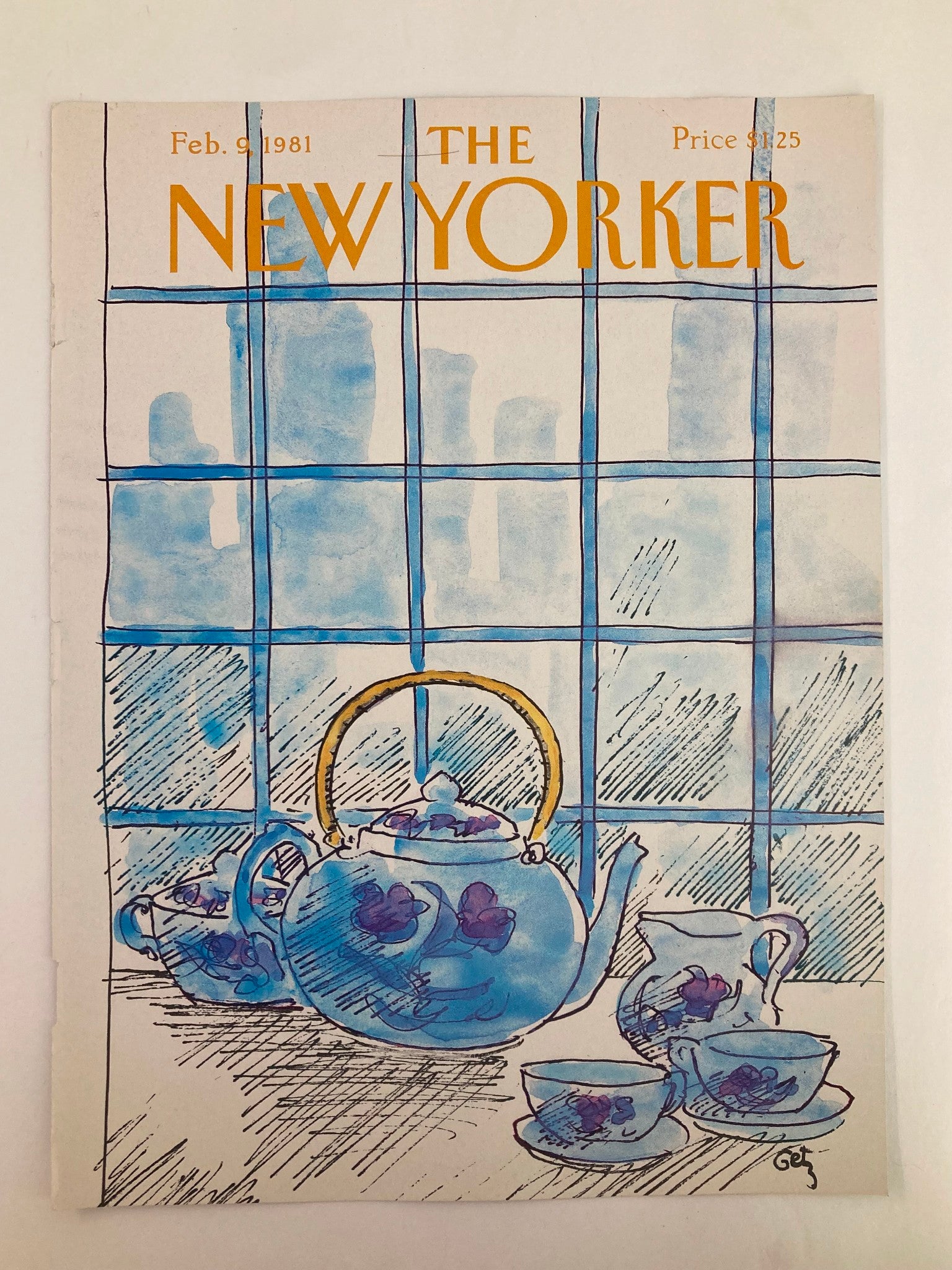 COVER ONLY The New Yorker February 9 1981 Tea Time by Arthur Getz No Label