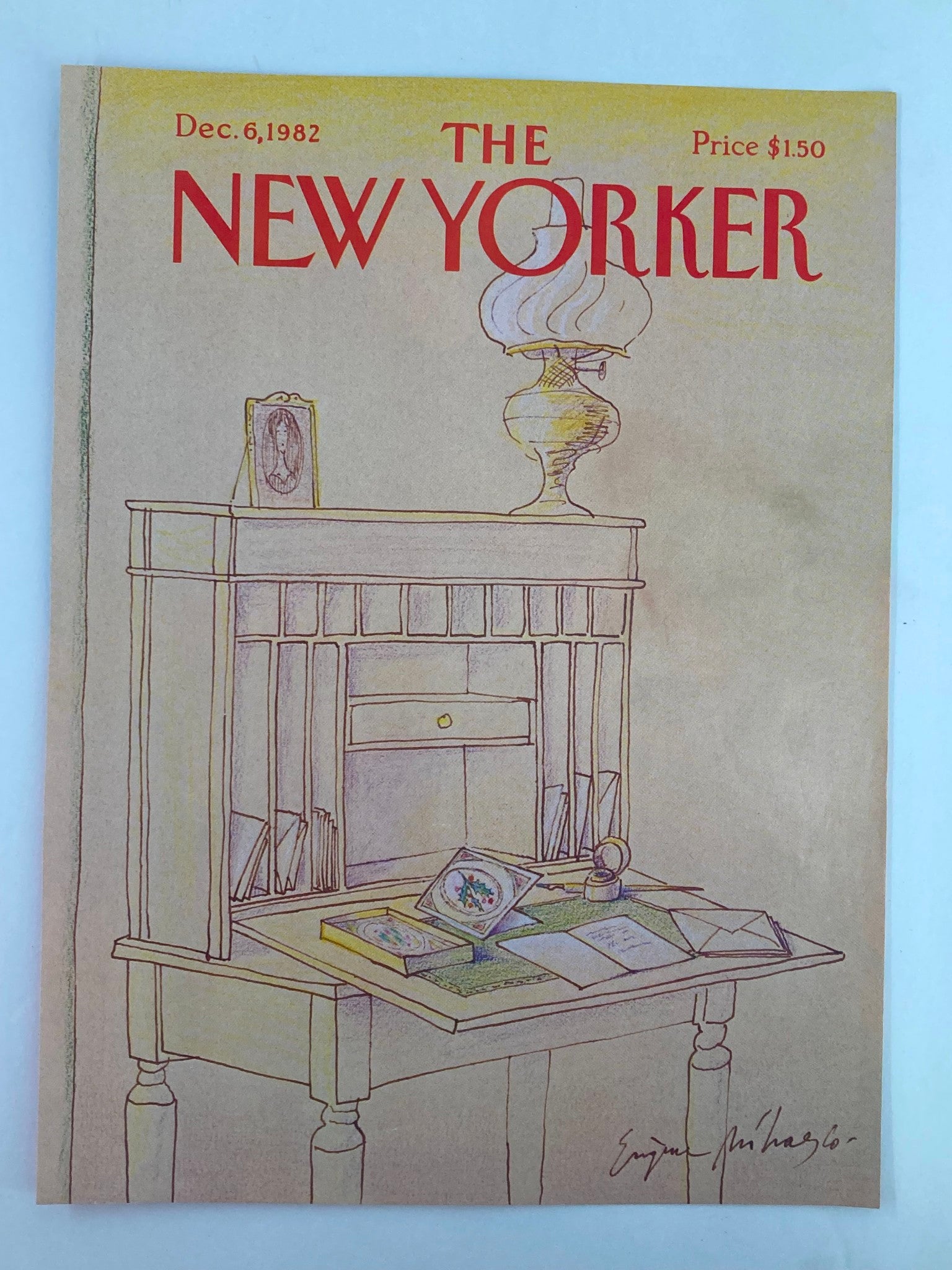 COVER ONLY The New Yorker December 6 1982 Writing a Letter by Eugene Mihaesco