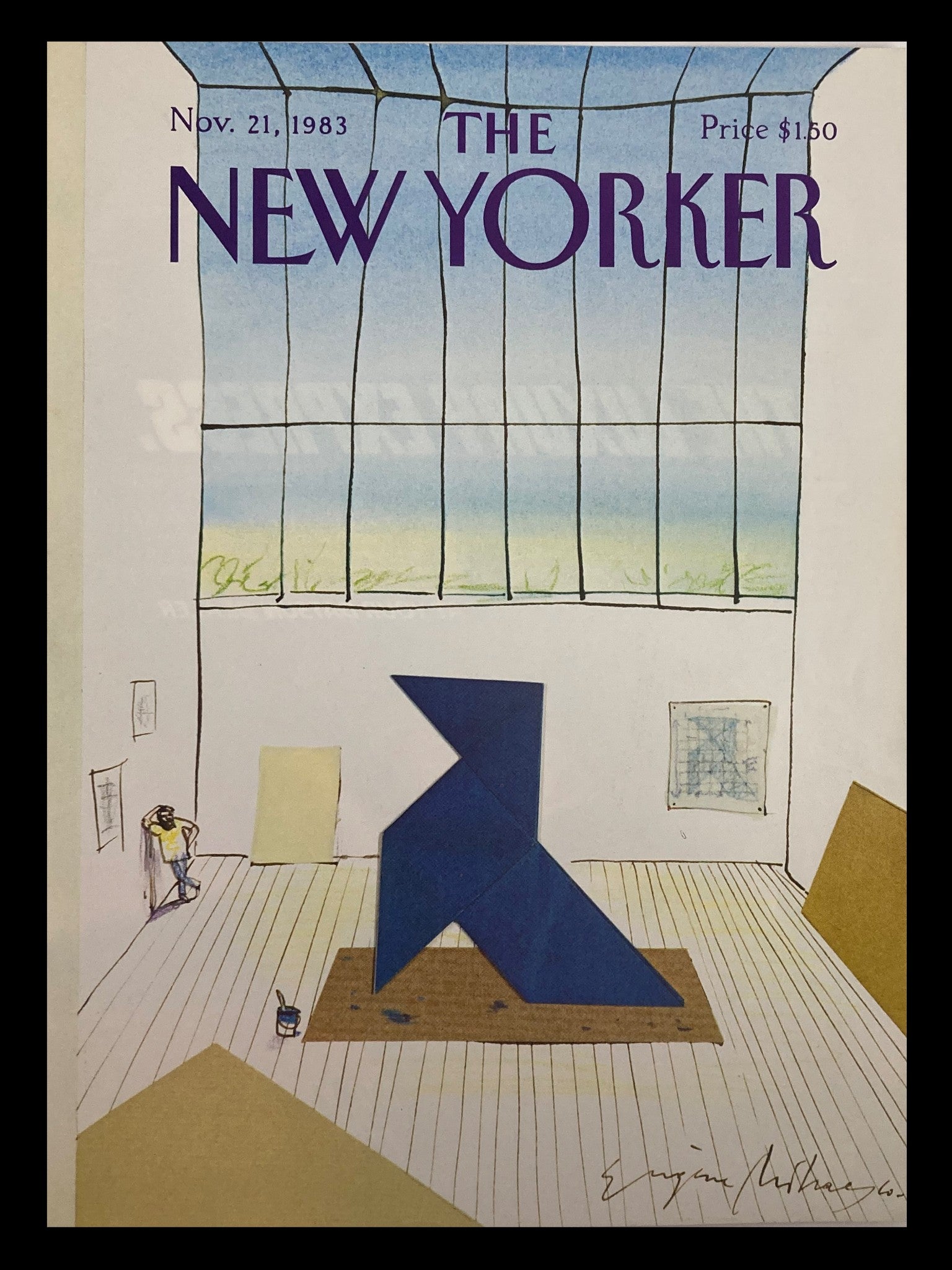 COVER ONLY The New Yorker November 21 1983 Paper craft by Eugene Mihaesco