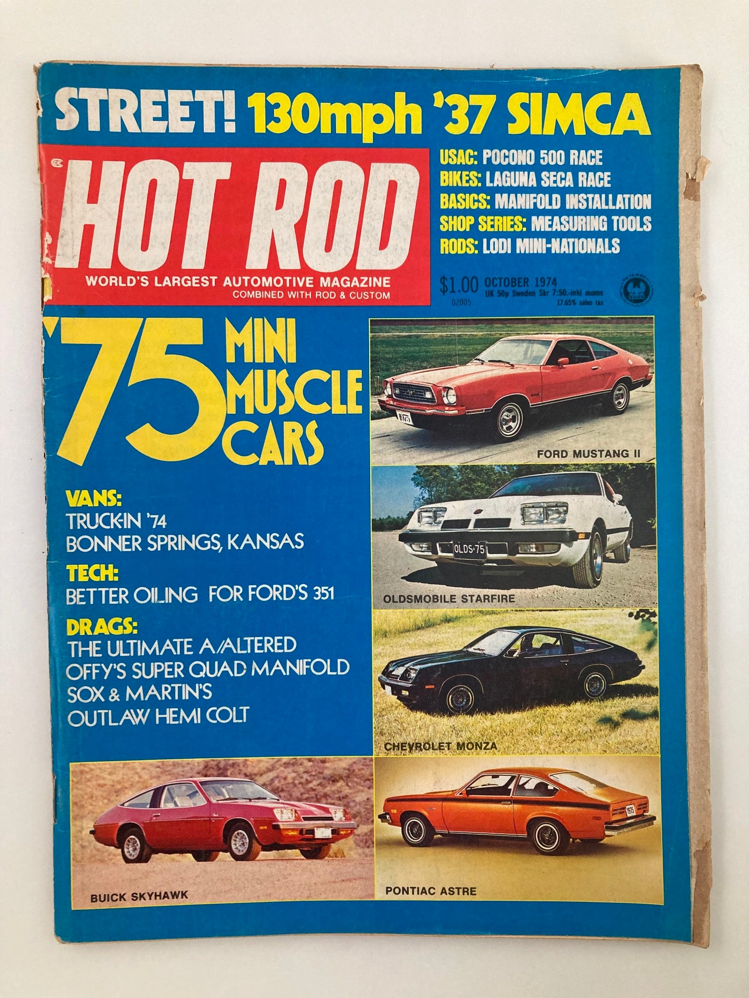 VTG Hot Rod Magazine October 1974 Vol 27 #10 '75 Mini Muscle Cars No Label