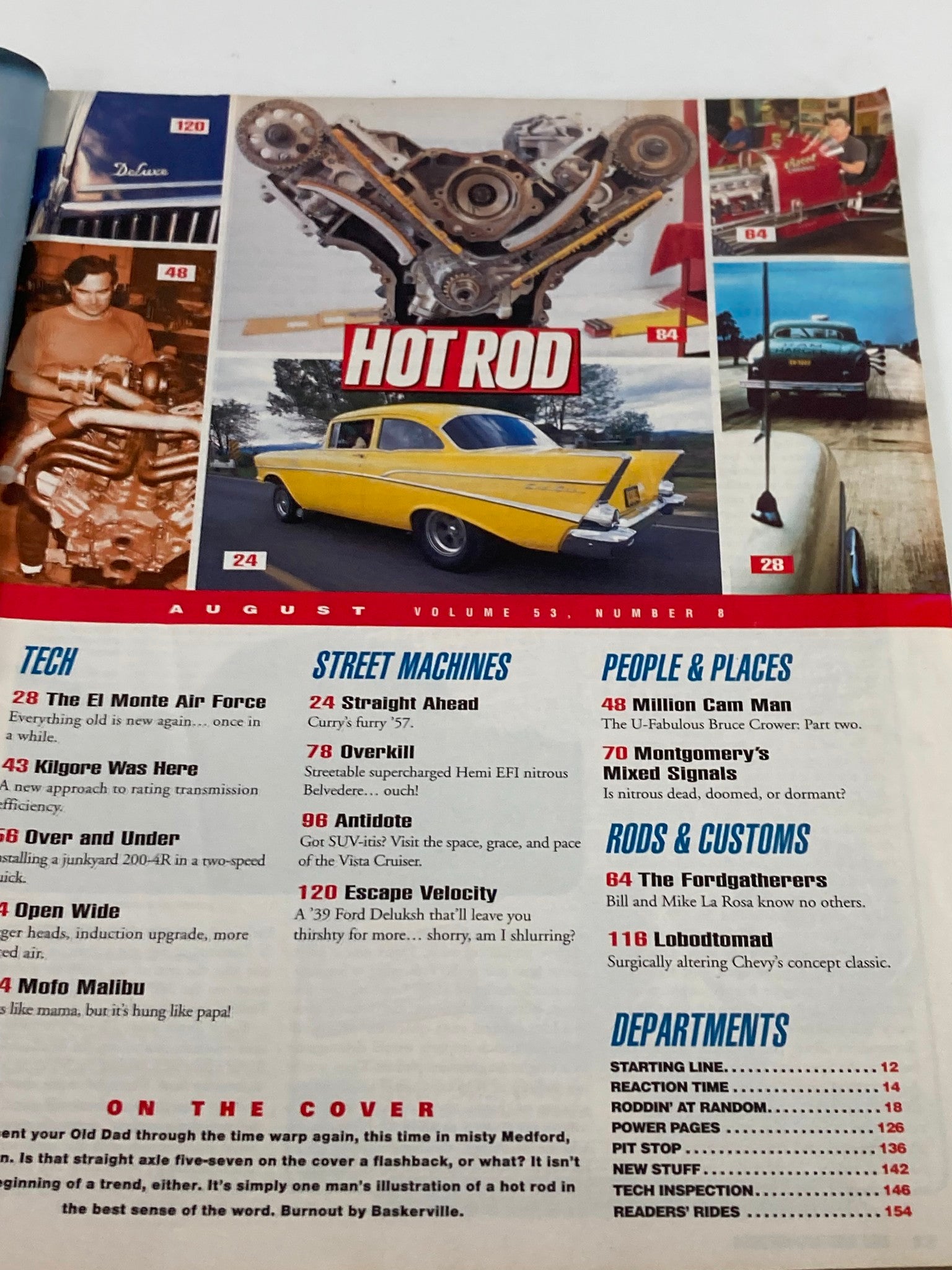 Hot Rod Magazine August 2000 Vol 53 #8 Tall Fast and Bad Ass Mustang