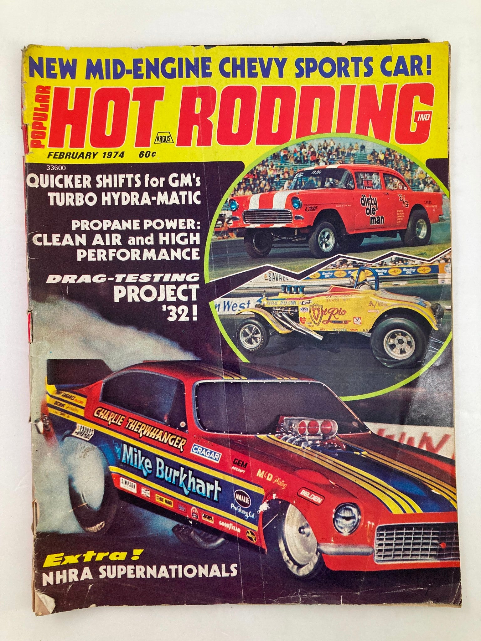 VTG Hot Rodding Magazine February 1974 Vol 13 #2 Mid-Engine Chevy No Label