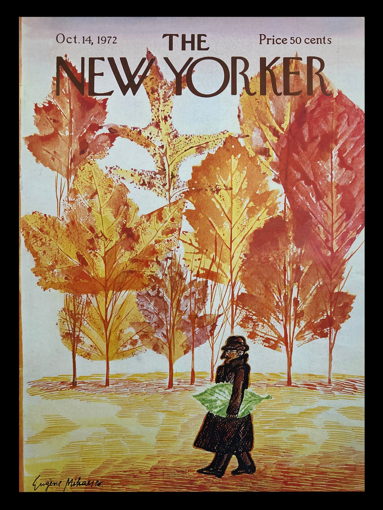 COVER ONLY The New Yorker October 14 1972 The Bangor Man by Eugene Mihaesco