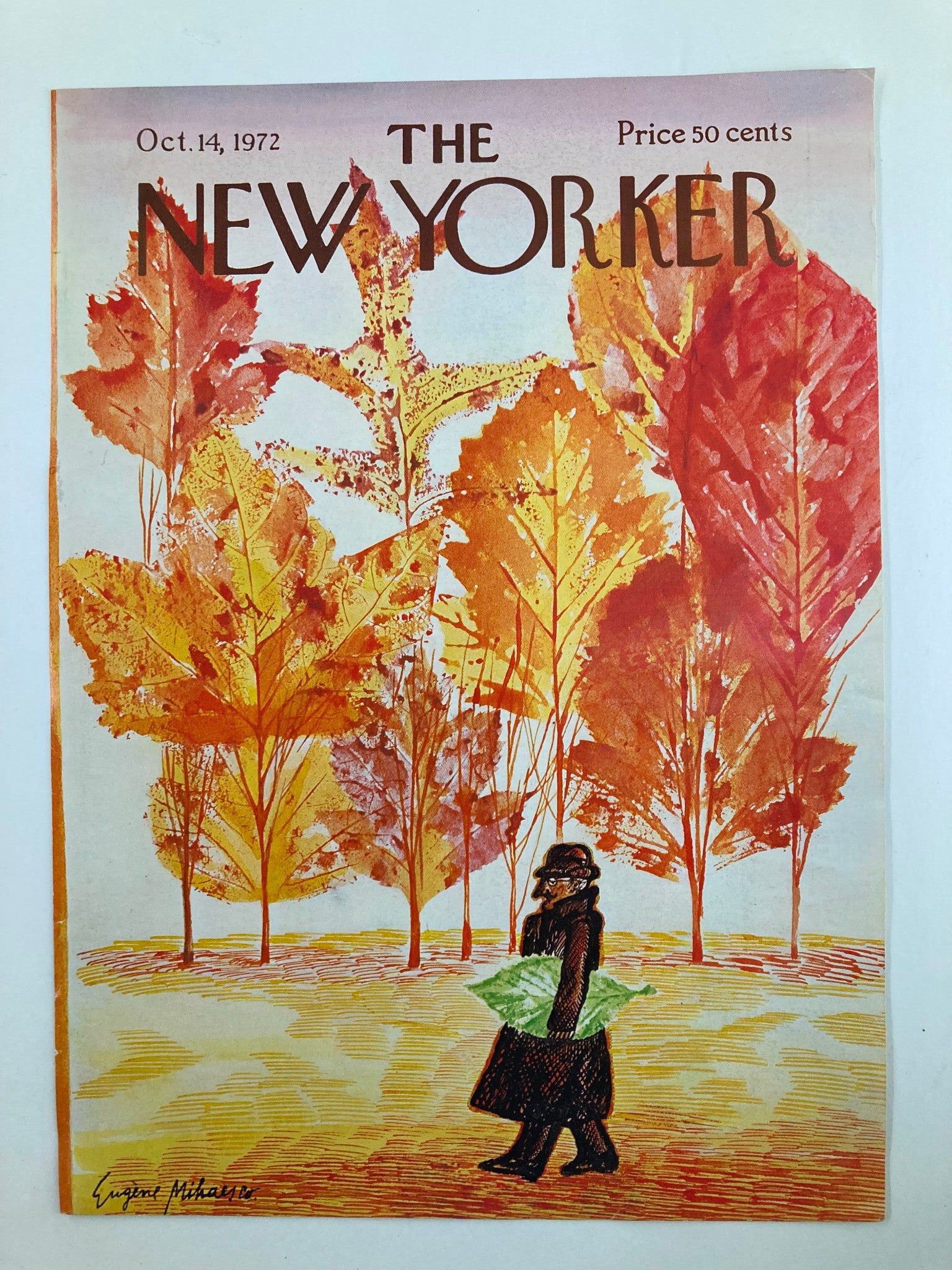 COVER ONLY The New Yorker October 14 1972 The Bangor Man by Eugene Mihaesco