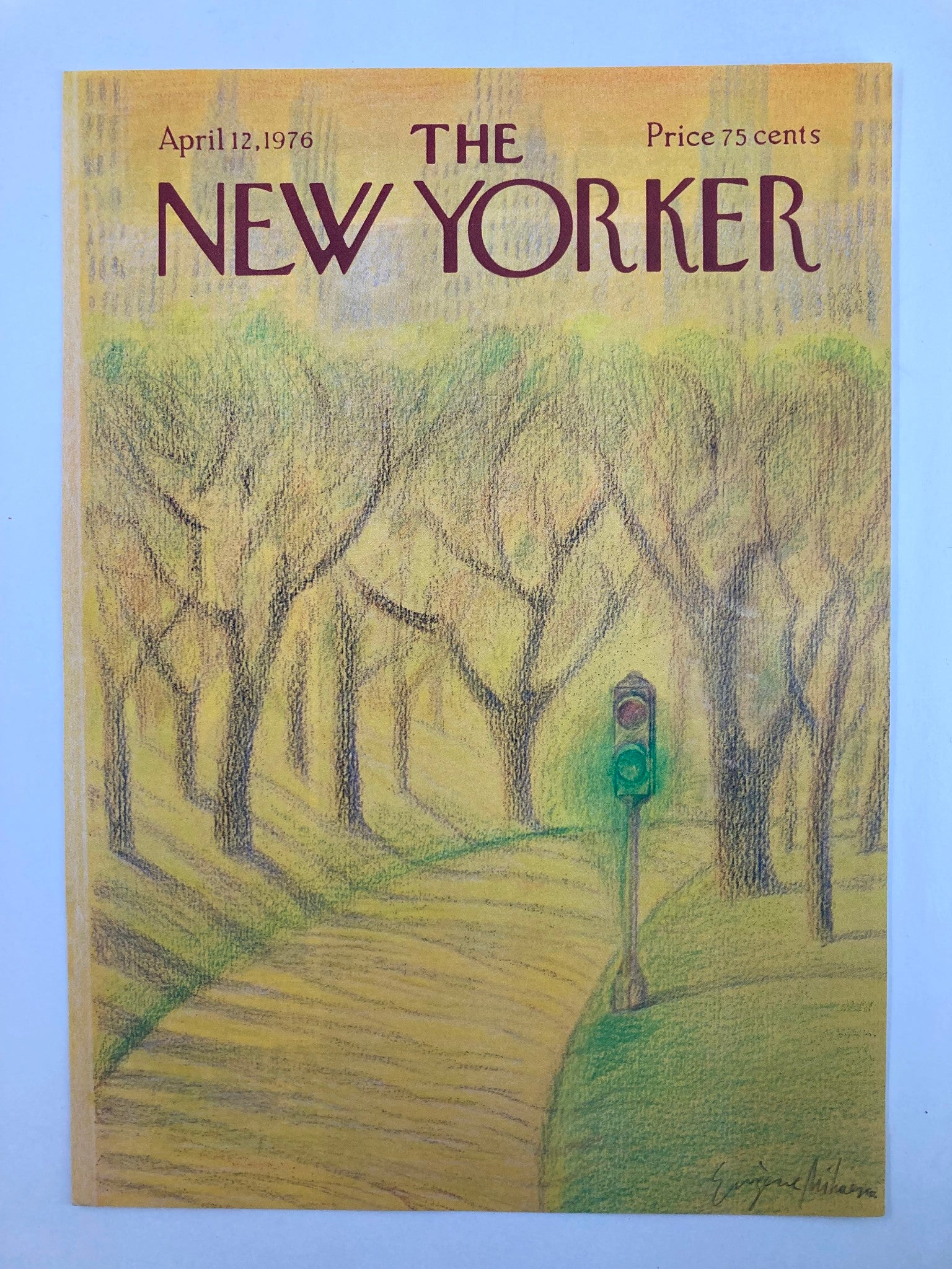 COVER ONLY The New Yorker April 12 1976 Light Rural Road by Eugene Mihaesco