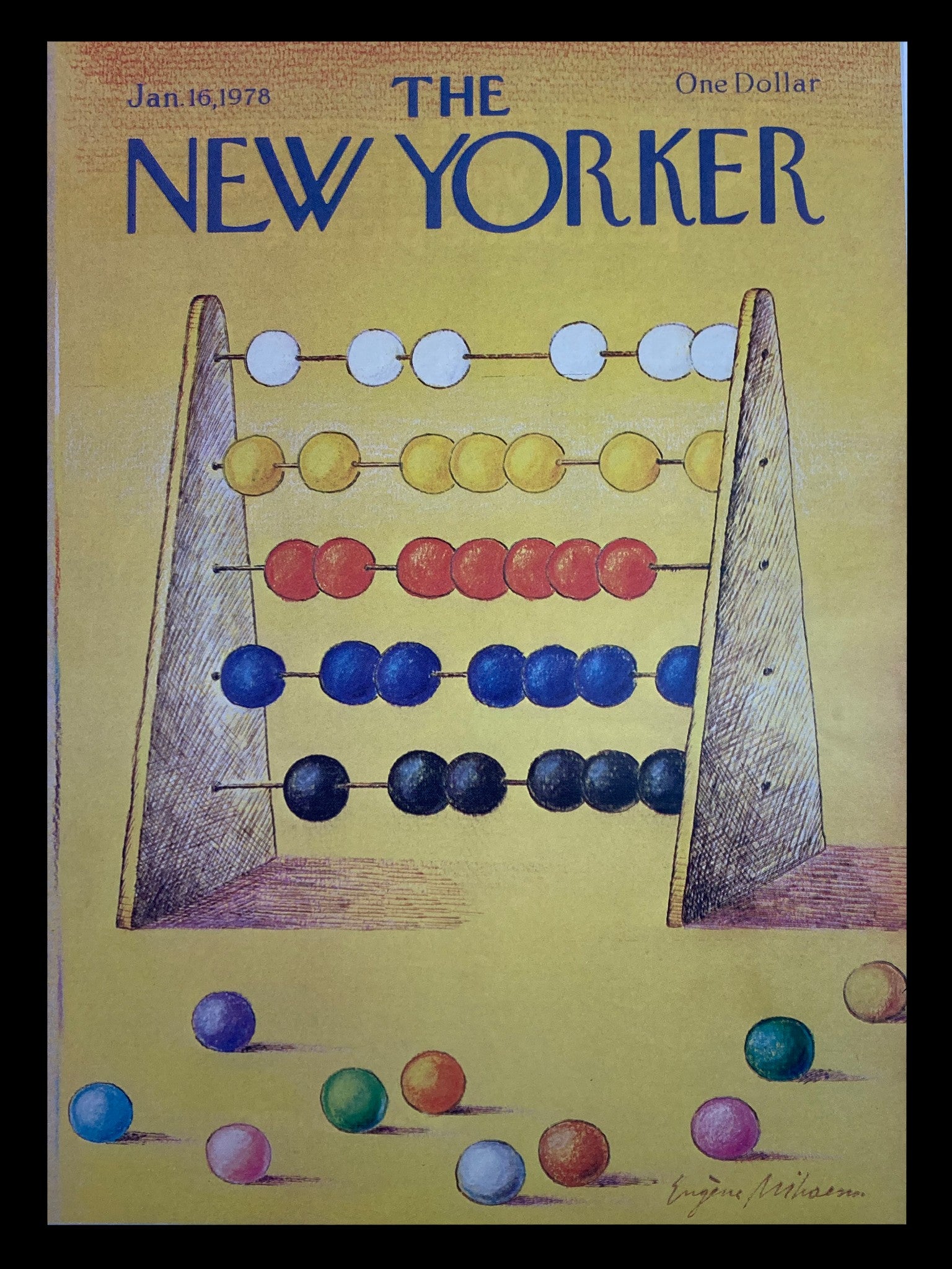 COVER ONLY The New Yorker January 16 1978 Abacus by Eugene Mihaesco