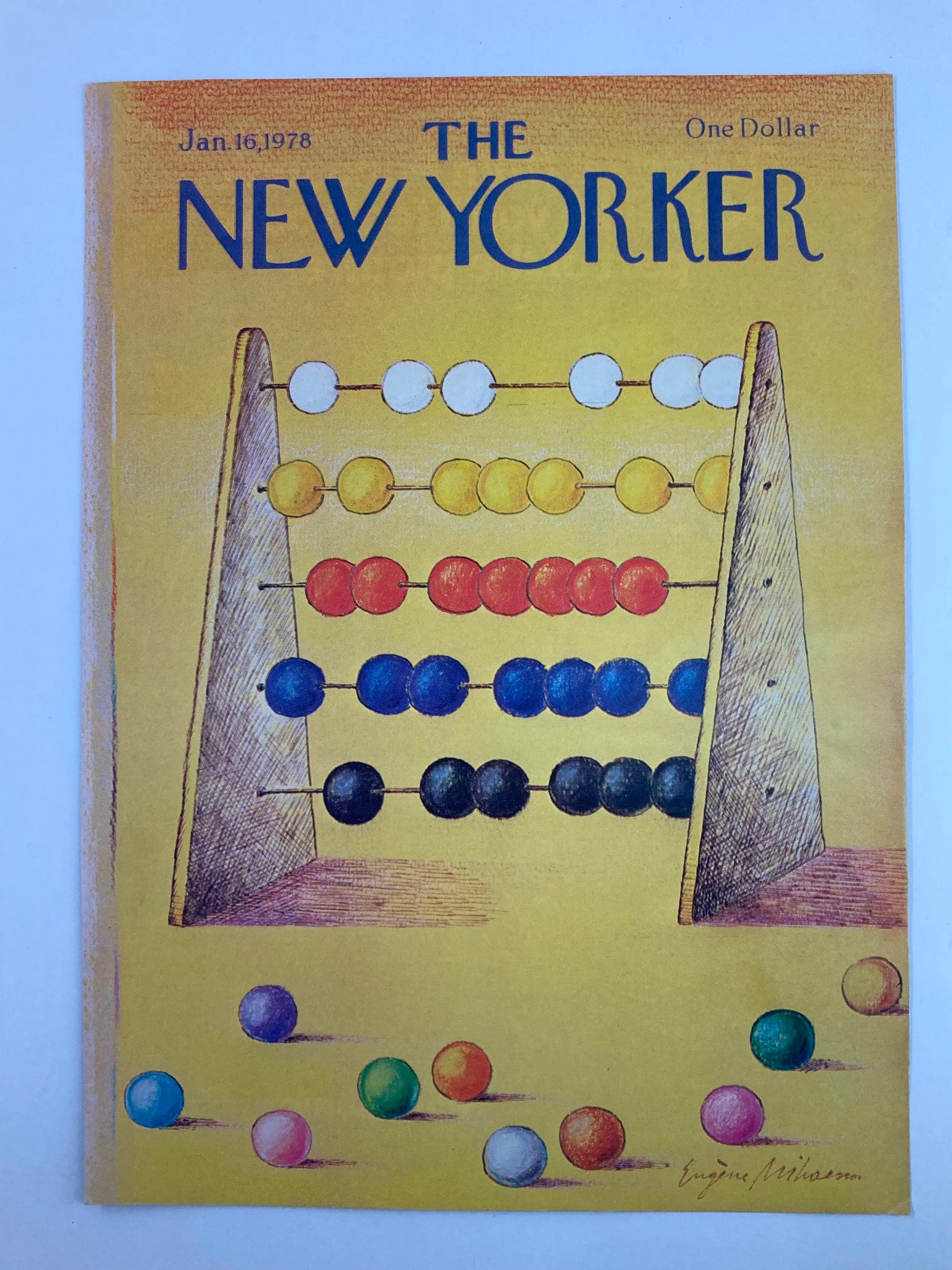 COVER ONLY The New Yorker January 16 1978 Abacus by Eugene Mihaesco