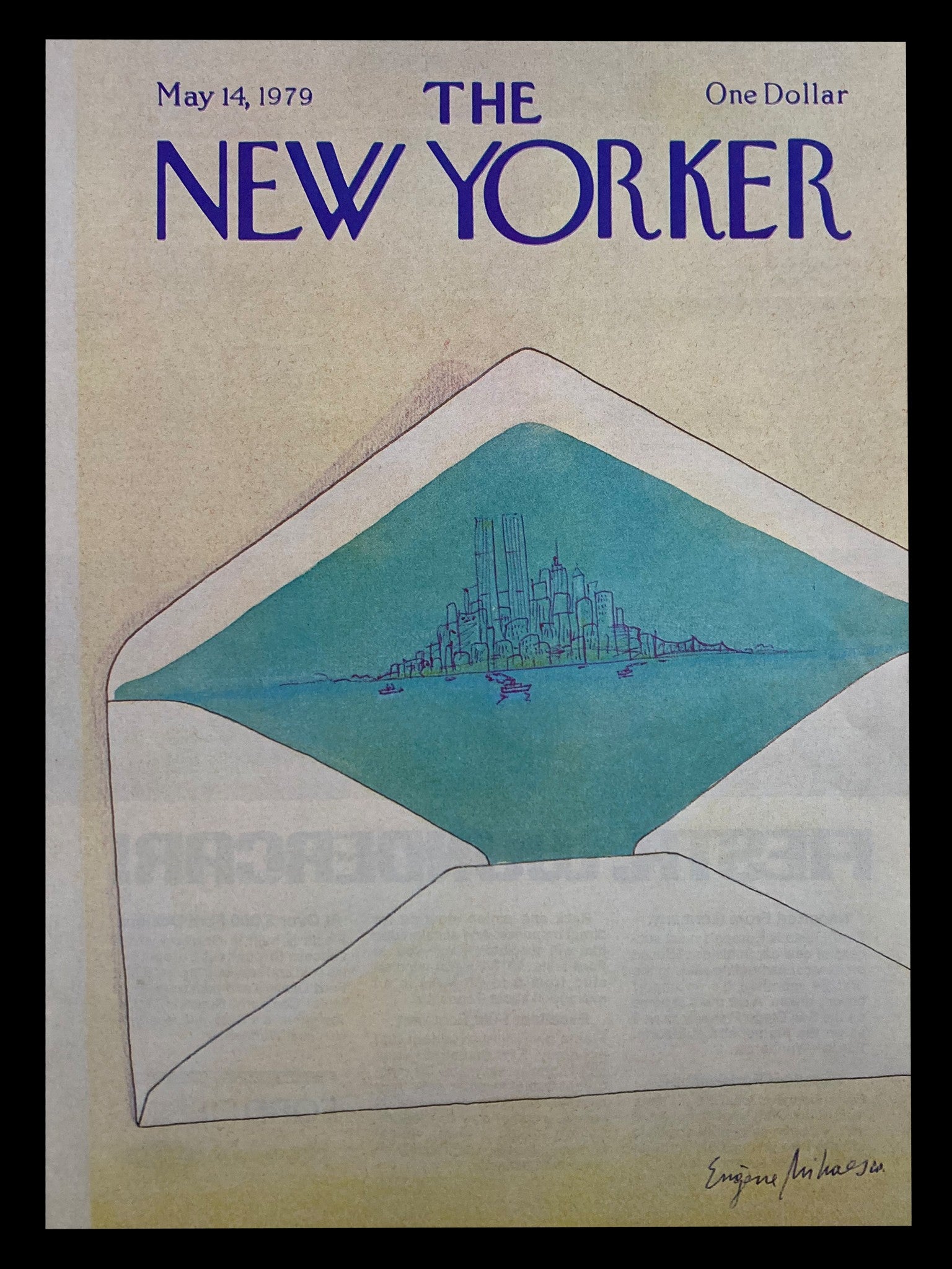 COVER ONLY The New Yorker May 14 1979 City Envelope Inside by Eugene Mihaesco