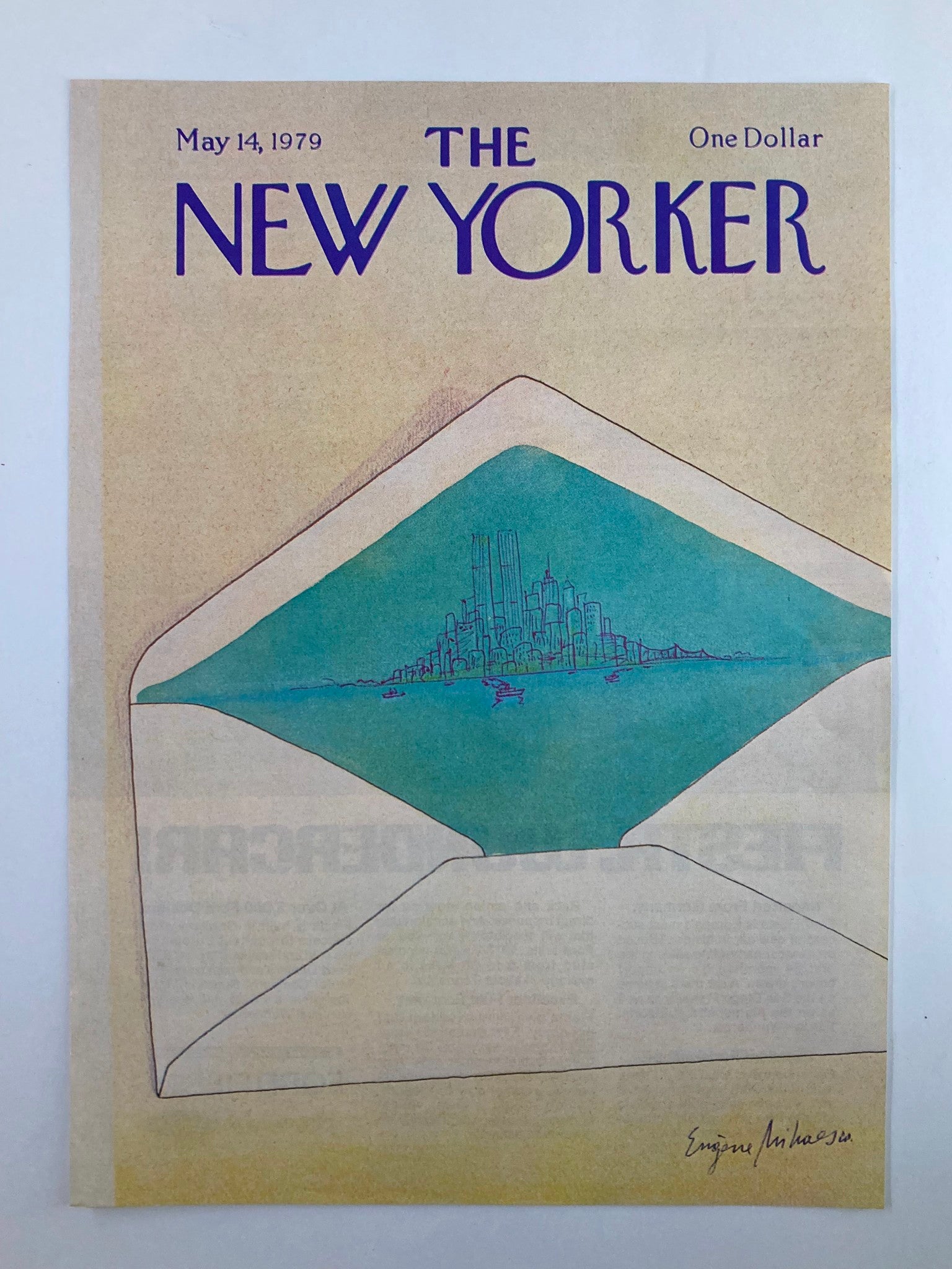 COVER ONLY The New Yorker May 14 1979 City Envelope Inside by Eugene Mihaesco