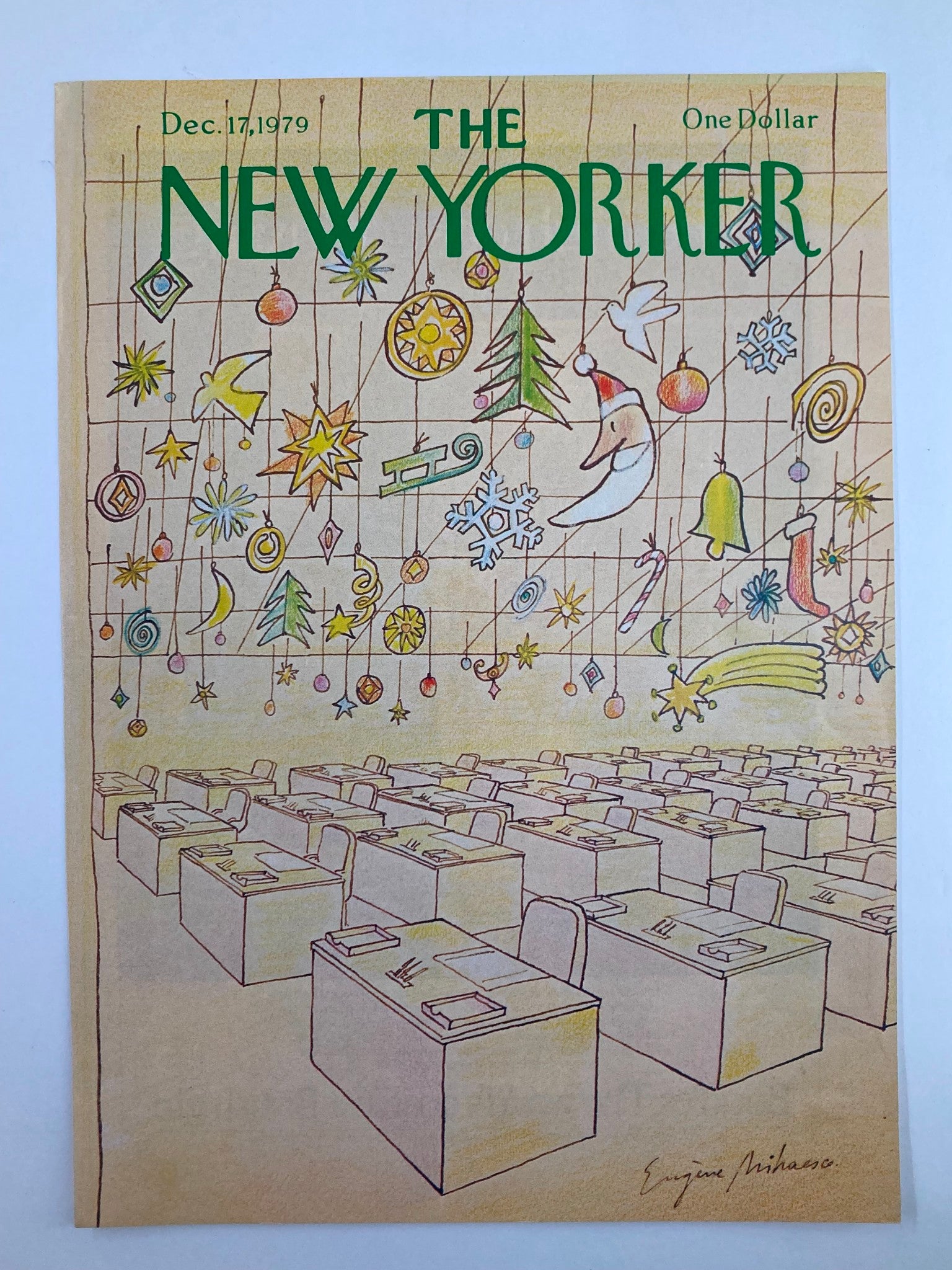 COVER ONLY The New Yorker December 17 1979 Christmas List by Eugene Mihaesco