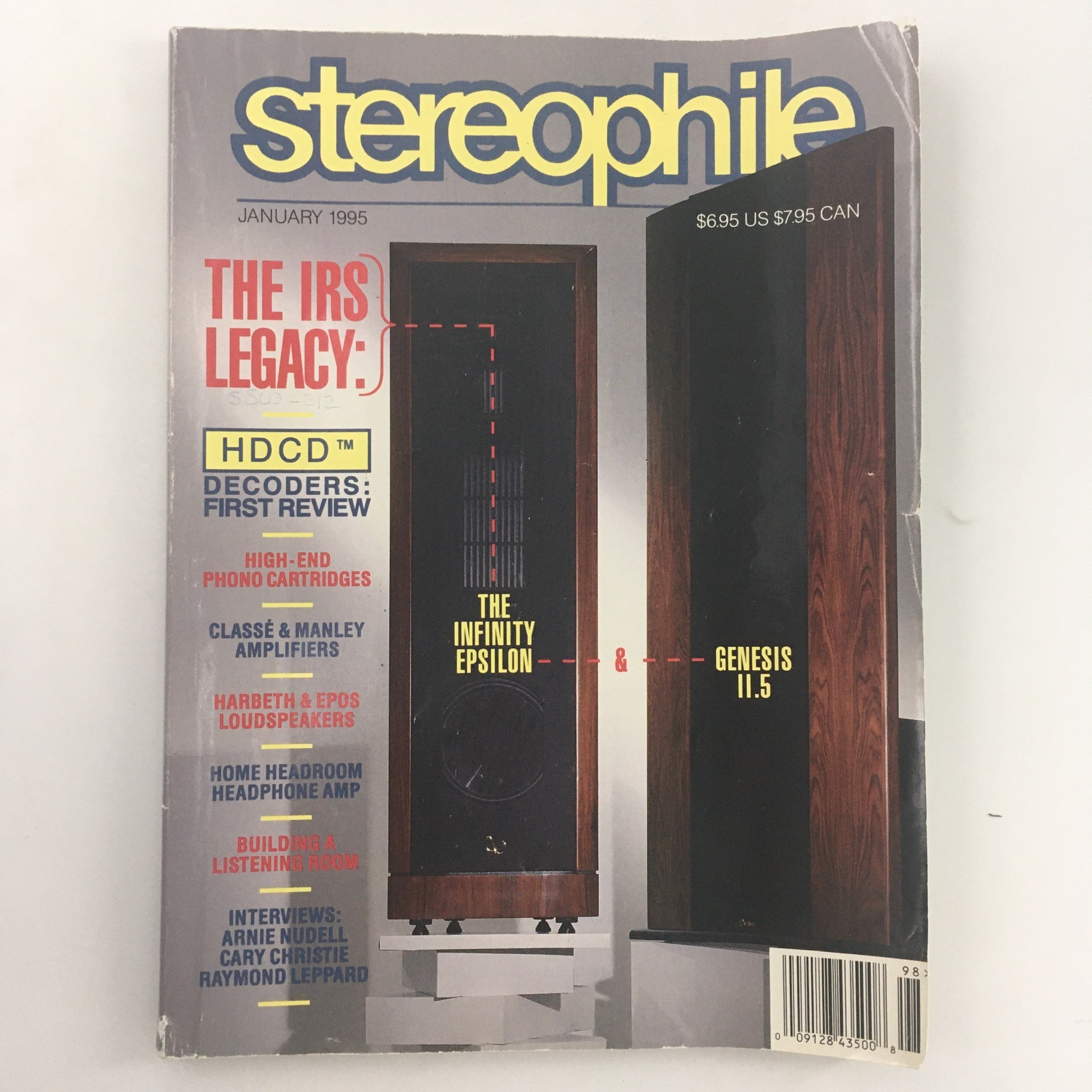 Stereophile Magazine January 1995 The Infinity Epsilon & Genesis 11.5, Newsstand