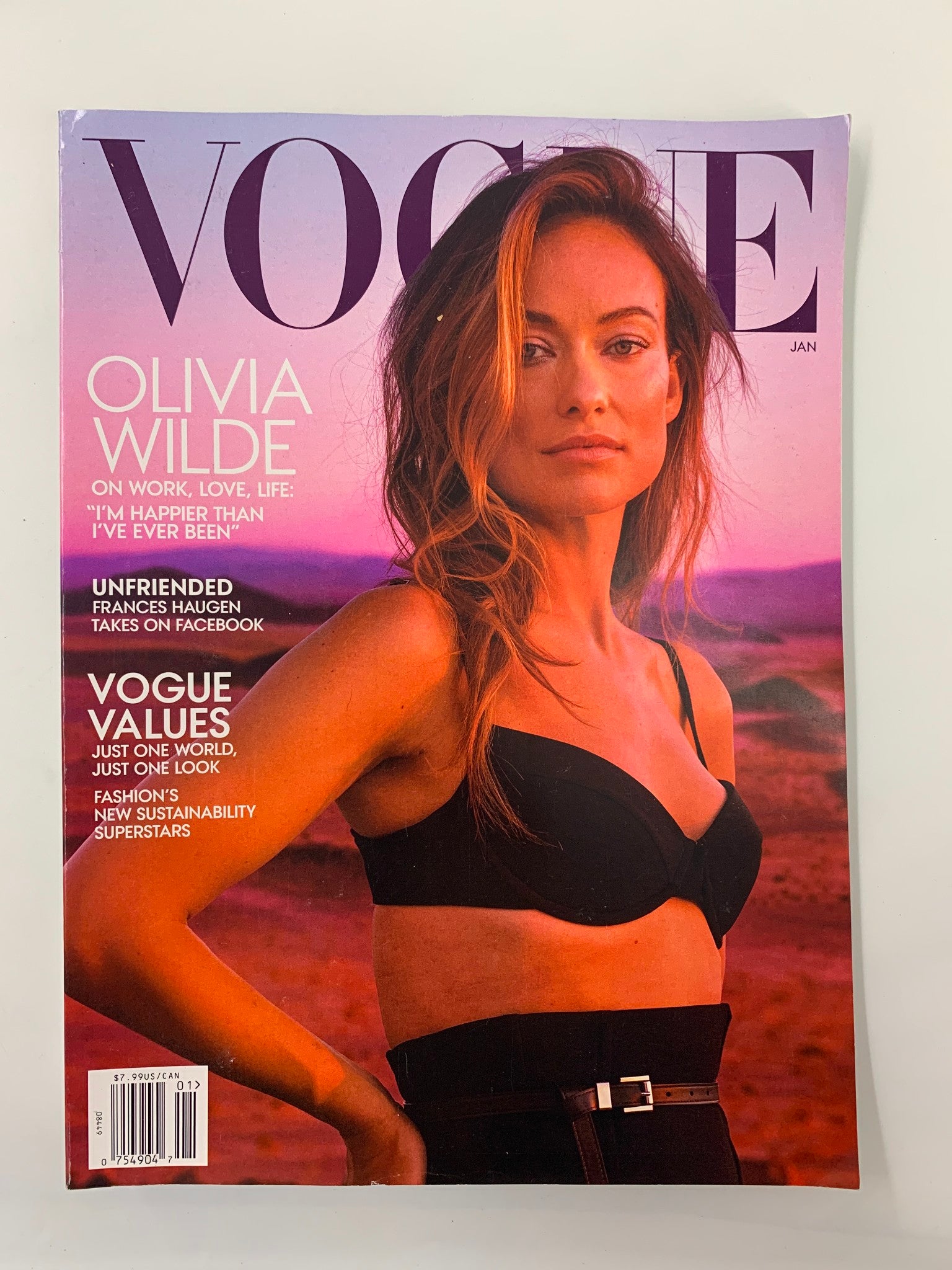 Vogue Magazine January 2022 Olivia Wilde On Work, Love, Life No Label VG