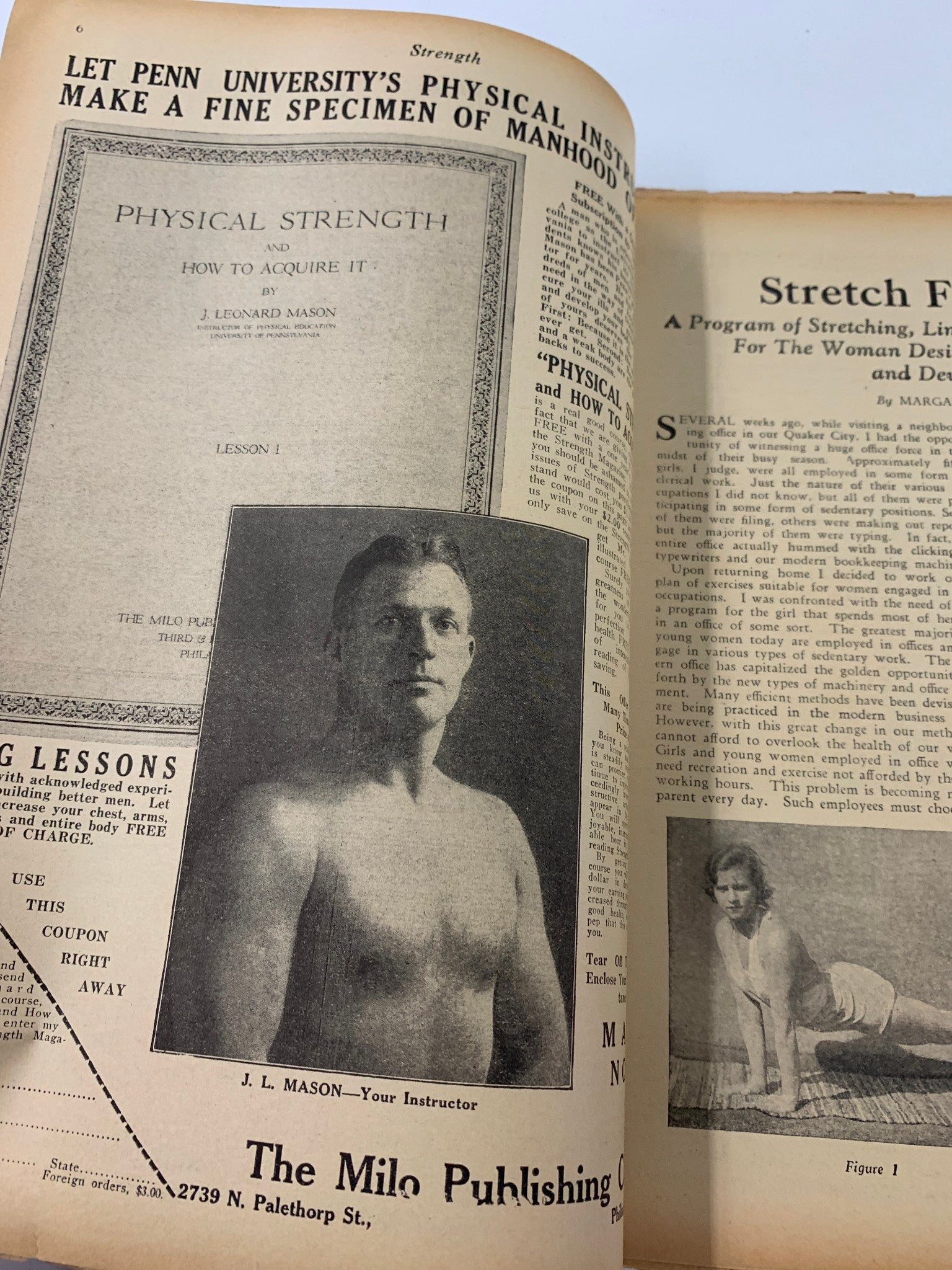 VTG The Arena and Strength Magazine May 1934 J.L. Milo Your Instructor No Label