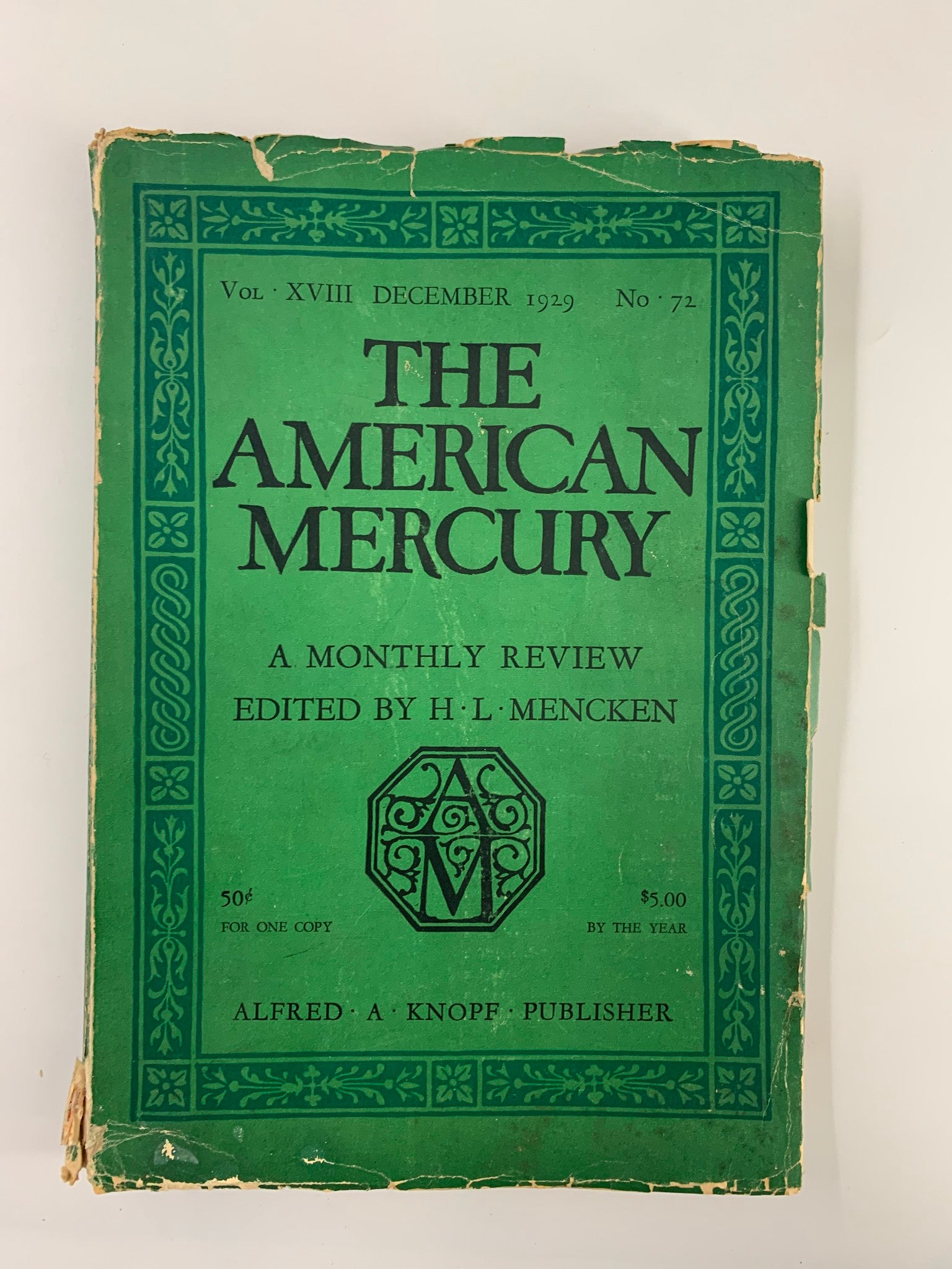 VTG The American Mercury Magazine December 1929 The Secretariat No Label