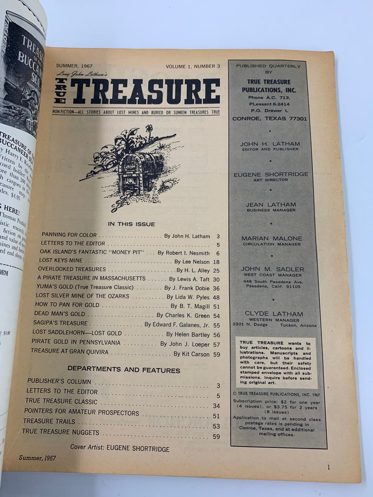 VTG True Treasure Magazine Summer 1967 The Secret of Yuma's Gold No Label