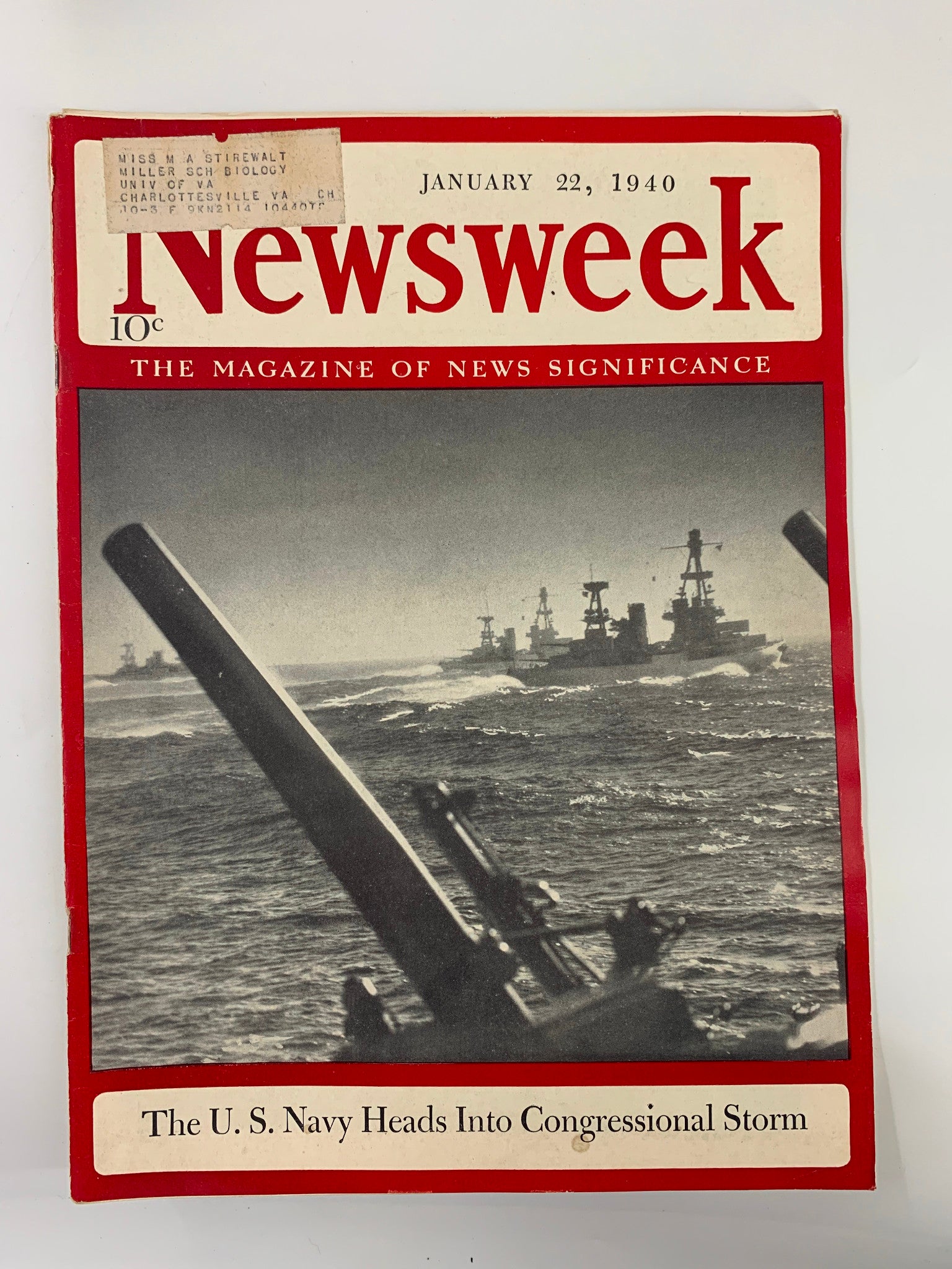 VTG Newsweek Magazine January 22 1940 The US Navy Heads Into Congressional Storm