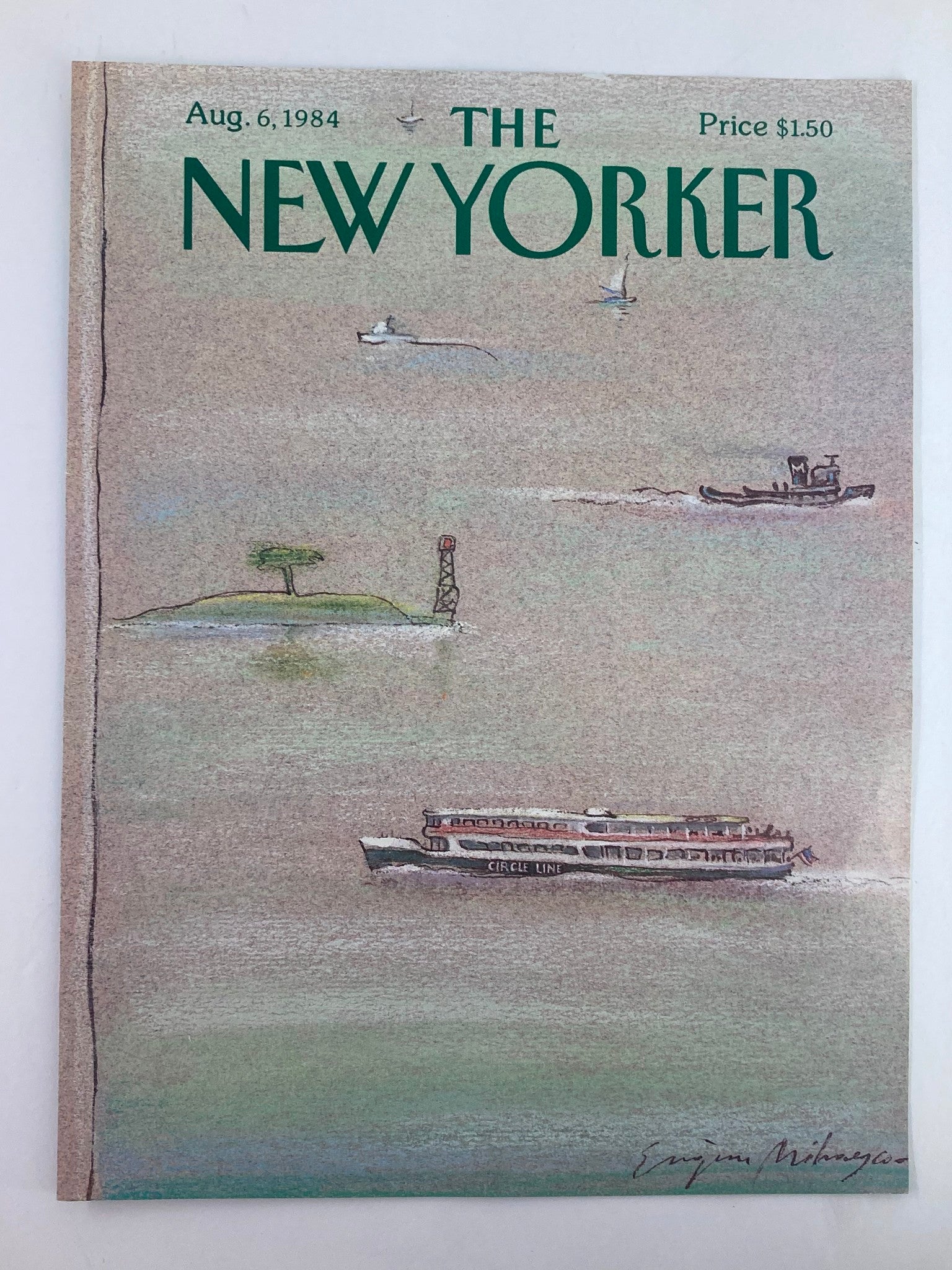 COVER ONLY The New Yorker August 6 1984 Ocean Vehicles by Eugene Mihaesco