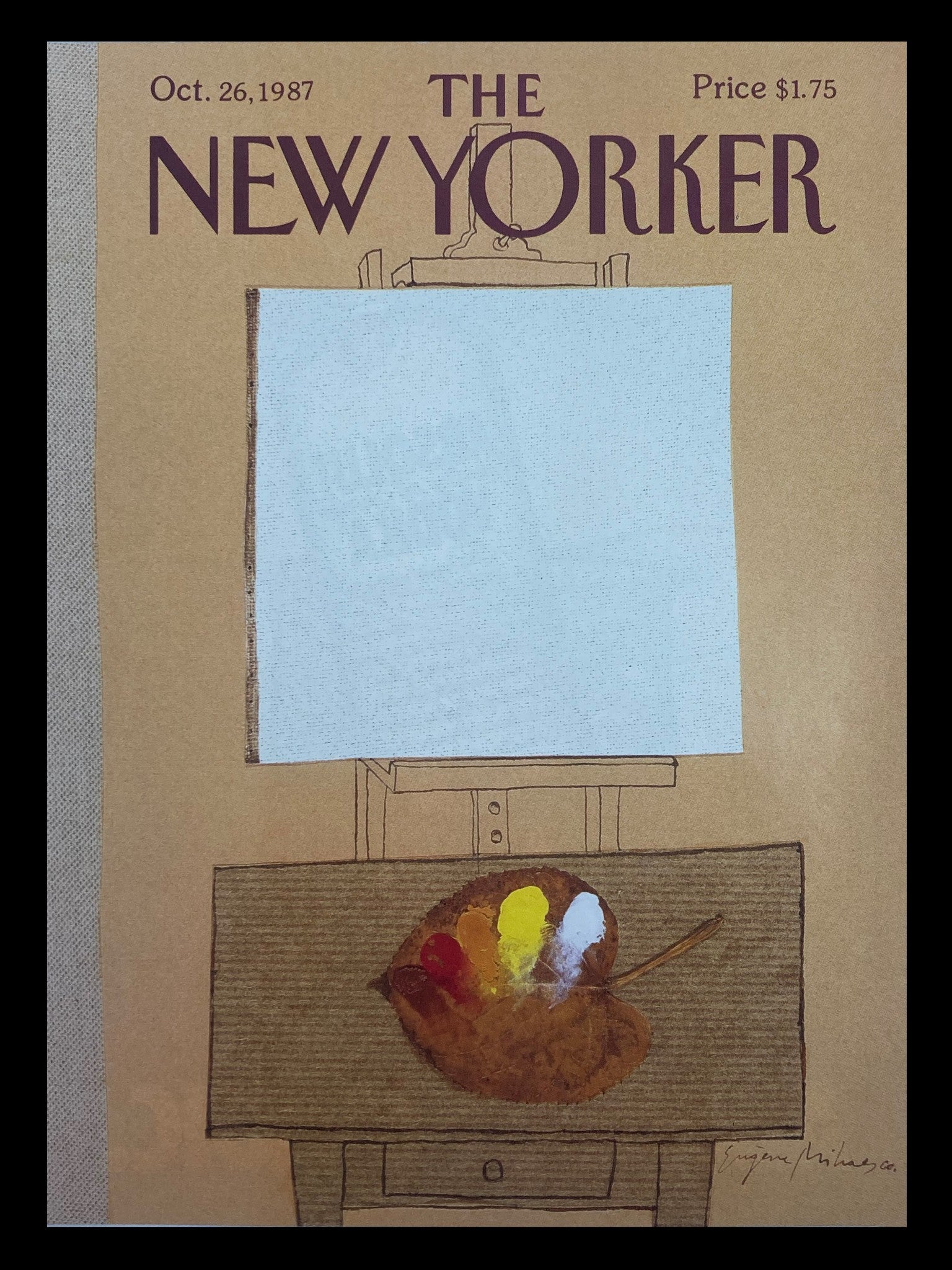 COVER ONLY The New Yorker October 26 1987 Blank Canvass by Eugene Mihaesco