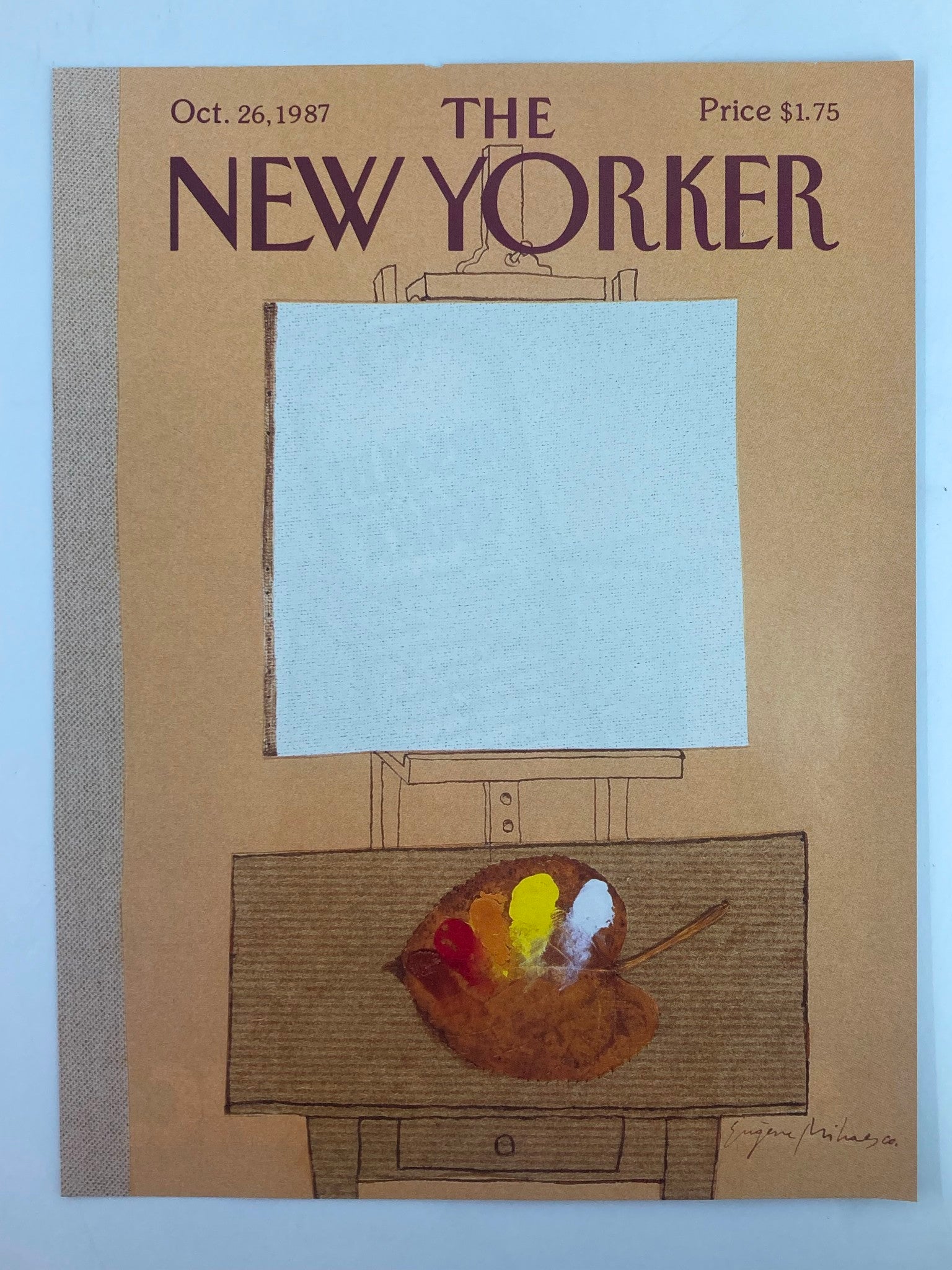 COVER ONLY The New Yorker October 26 1987 Blank Canvass by Eugene Mihaesco