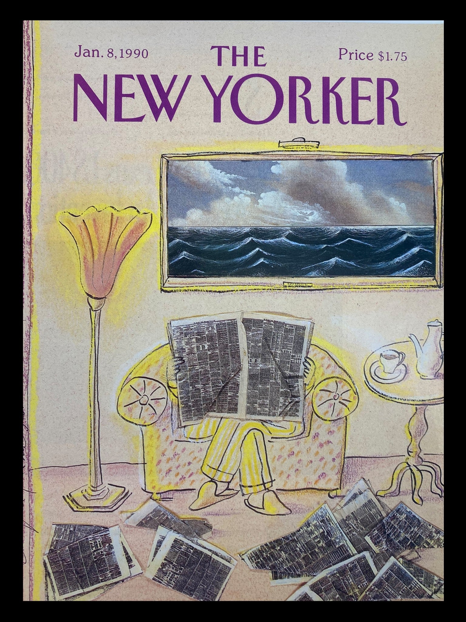 COVER ONLY The New Yorker January 8 1990 Newspaper Ads by Eugene Mihaesco