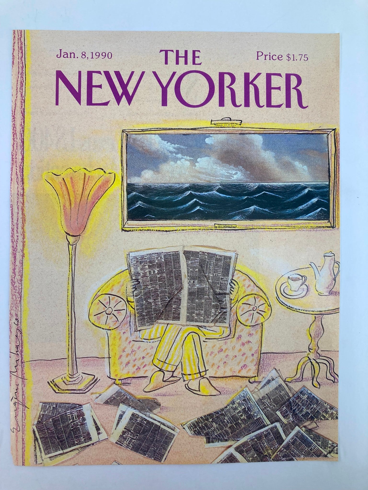 COVER ONLY The New Yorker January 8 1990 Newspaper Ads by Eugene Mihaesco