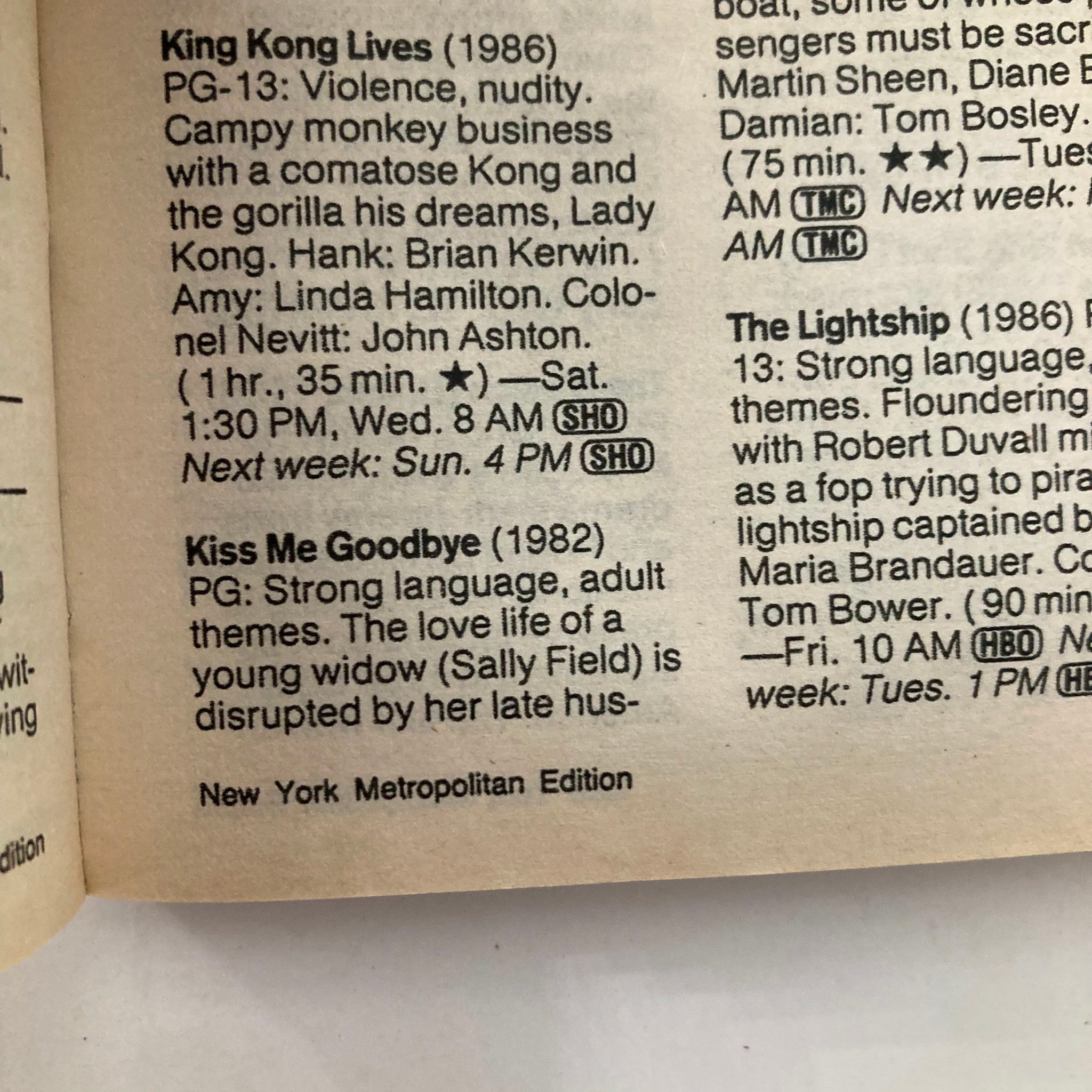 TV Guide Magazine January 7 1989 featuring movie listings including 'King Kong Lives' and 'Kiss Me Goodbye'. This vintage magazine provides insights into late 1980s television programming, capturing the era's entertainment culture.