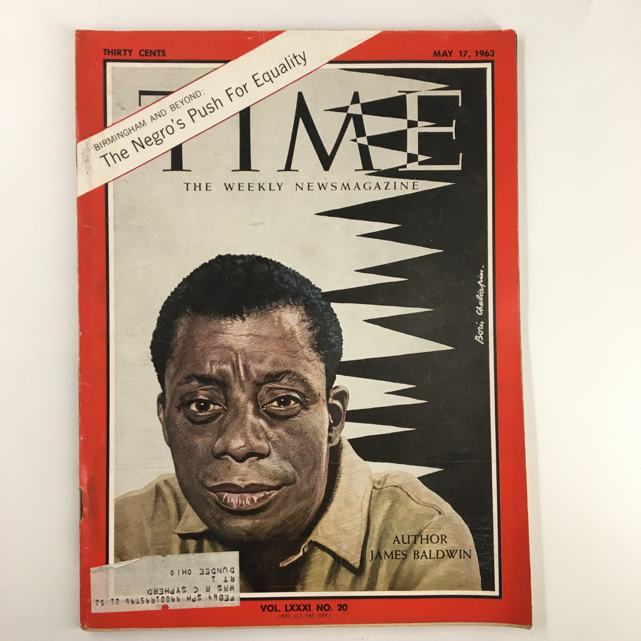 VTG Time Magazine May 17 1963 Vol 81 #20 Author James Baldwin Push for Equality