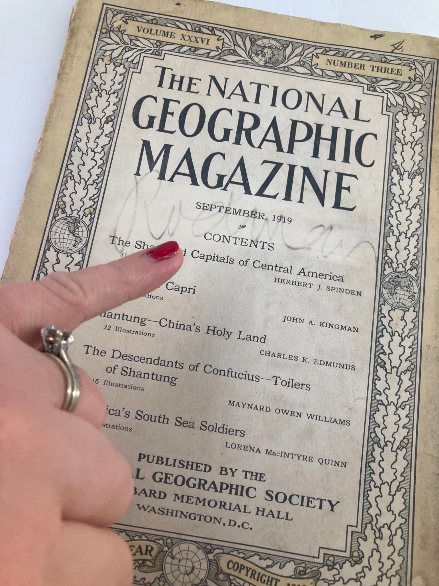 VTG The National Geographic Magazine September 1919 Shantung Holy Land No Label