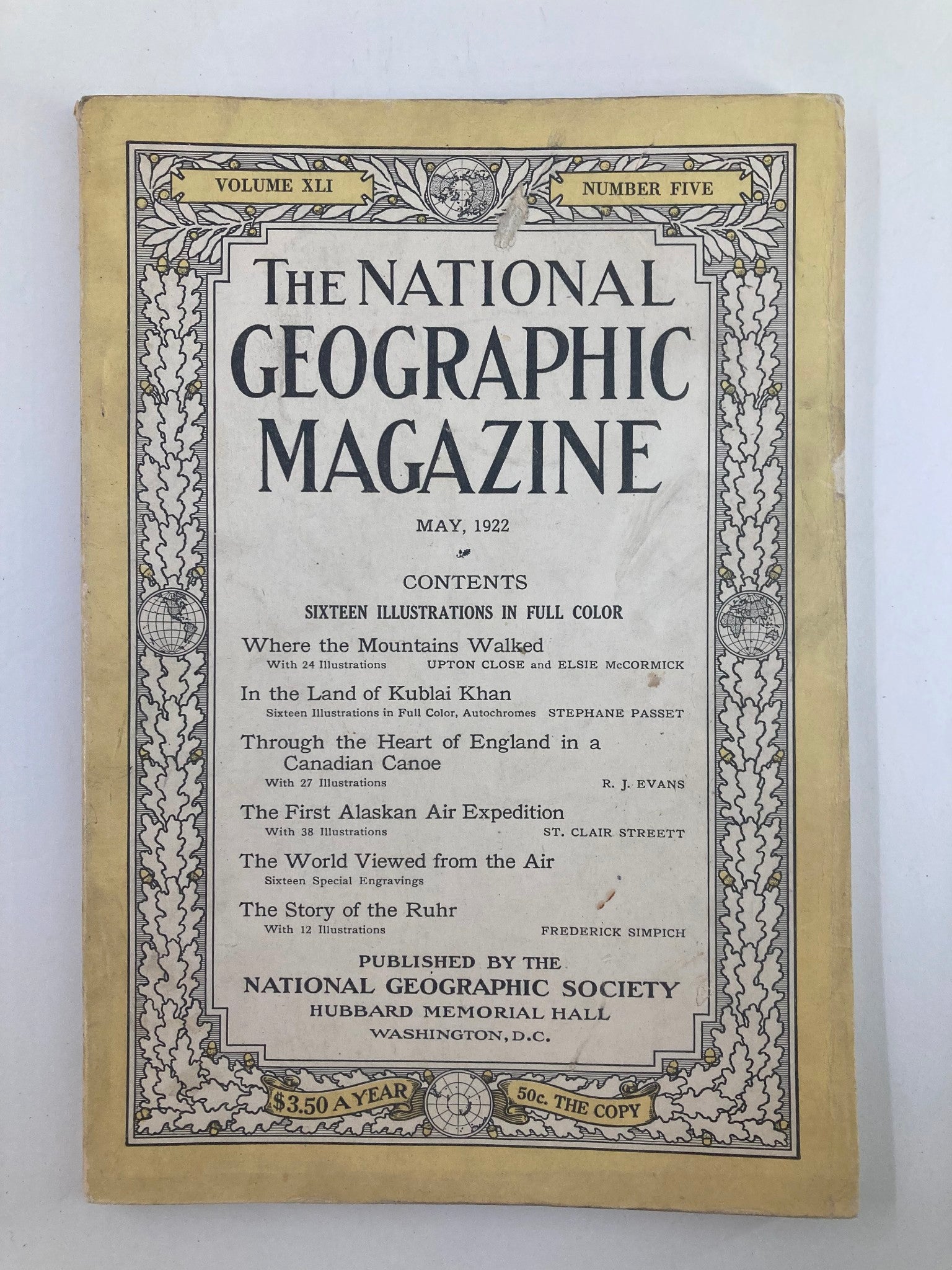 VTG The National Geographic Magazine May 1922 The Land of Kublai Khan No Label