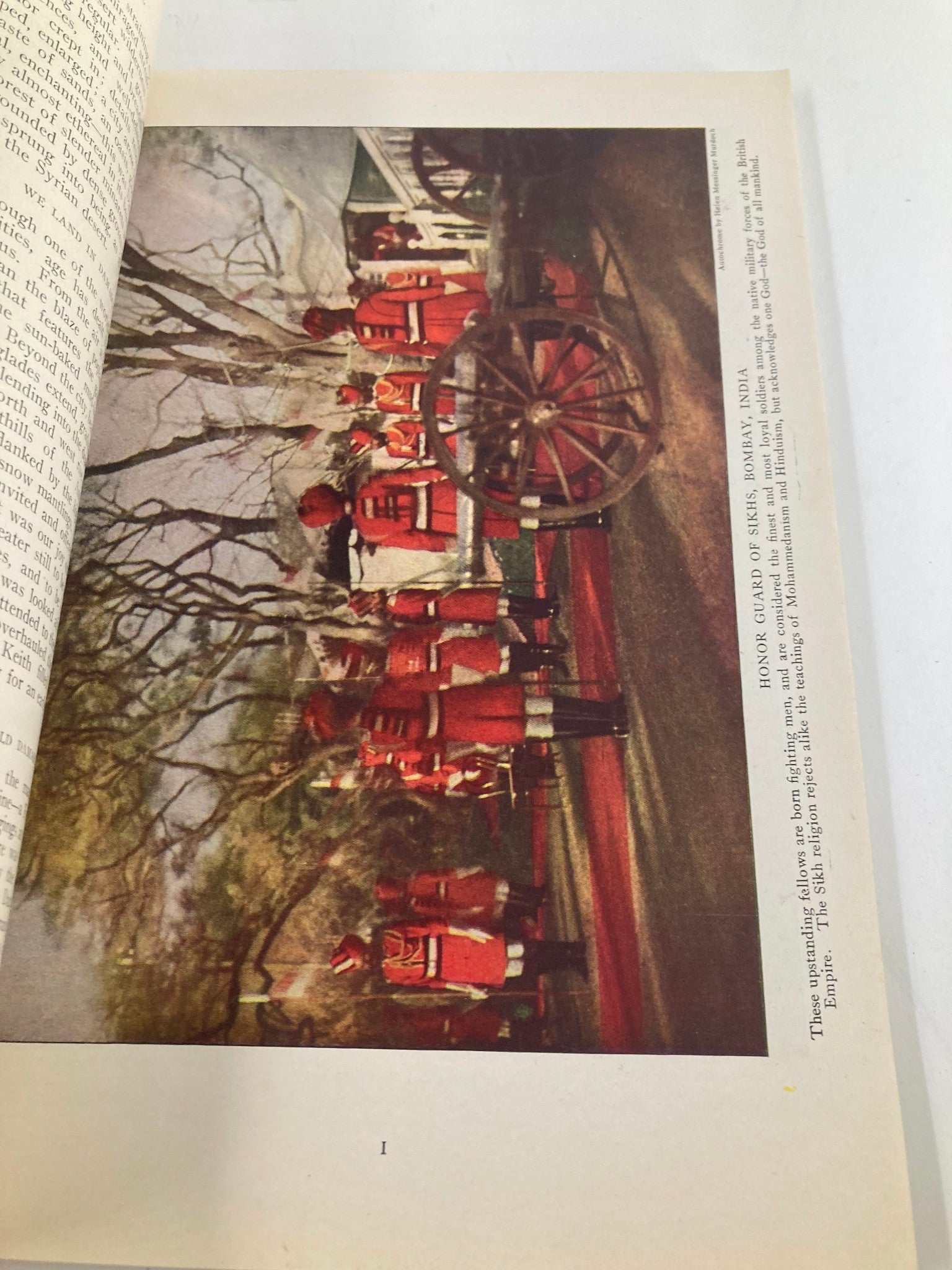 Colored photograph from The National Geographic Magazine March 1921 showcasing the British military in India.