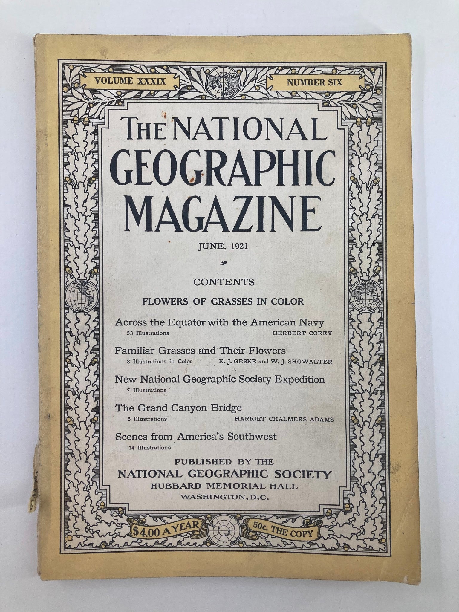 VTG The National Geographic Magazine June 1921 The Grand Canyon Bridge No Label