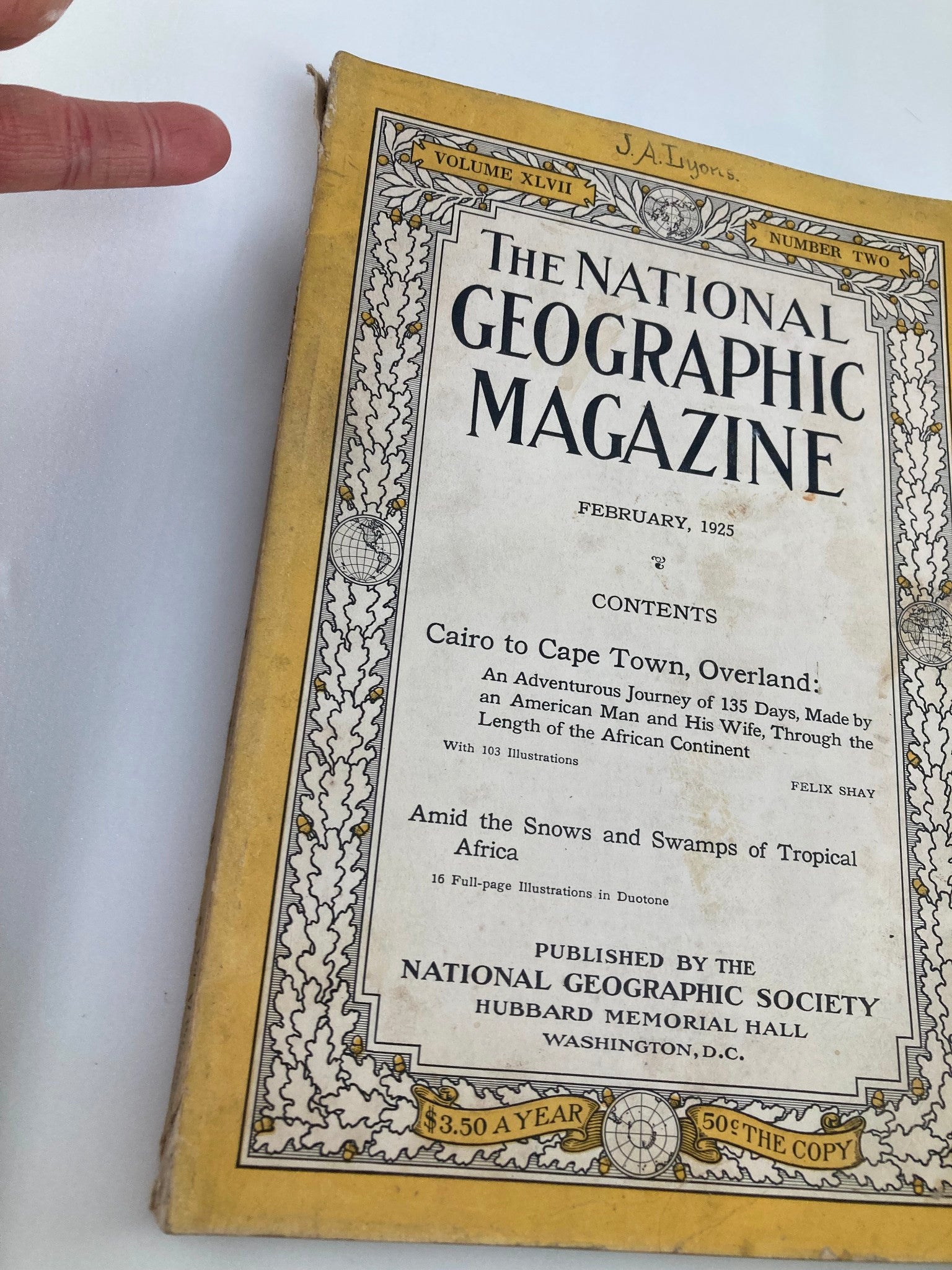 VTG The National Geographic Magazine February 1925 Swamps of Africa No Label