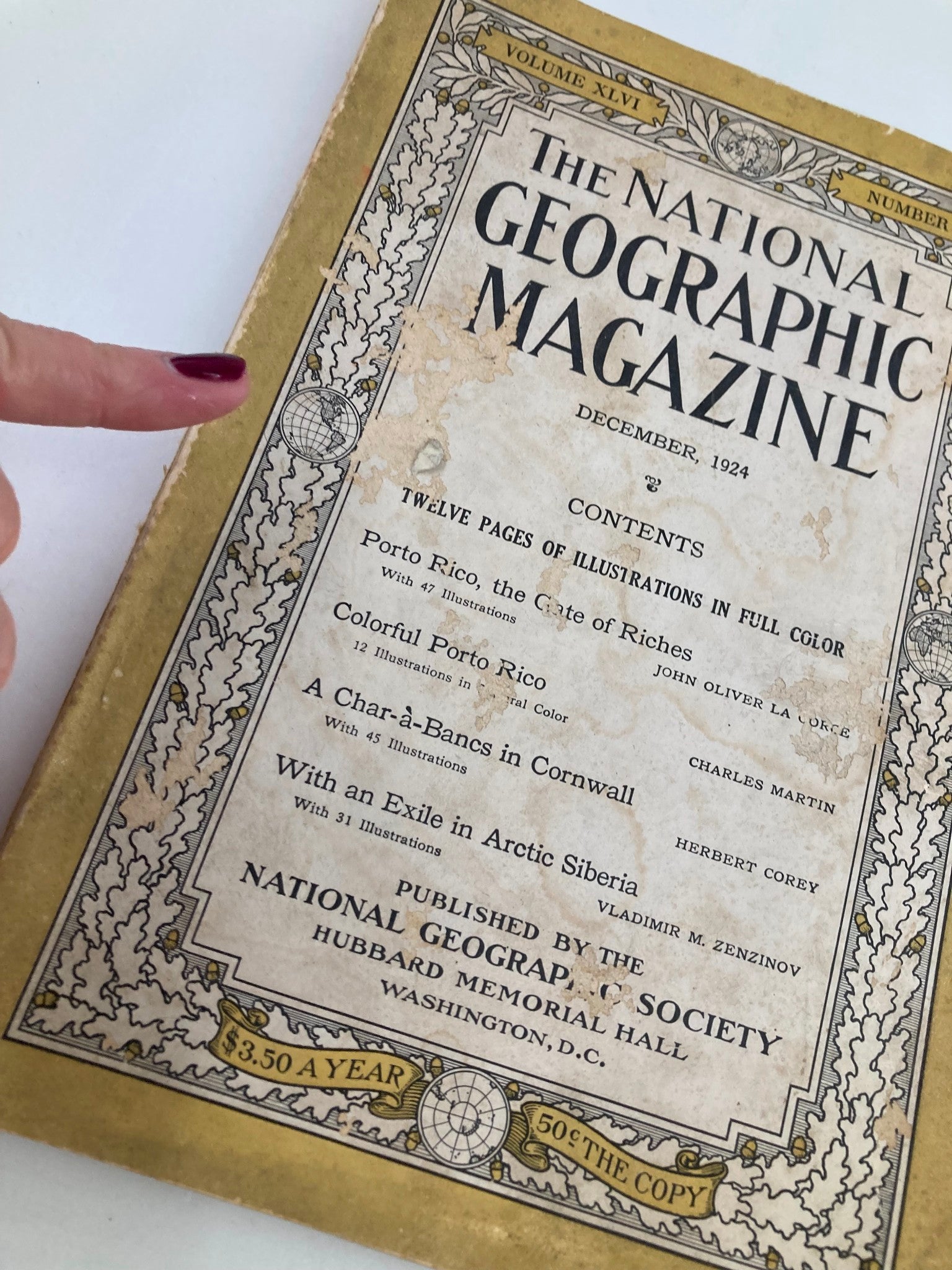 VTG The National Geographic Magazine December 1924 Colorful Porto Rico No Label