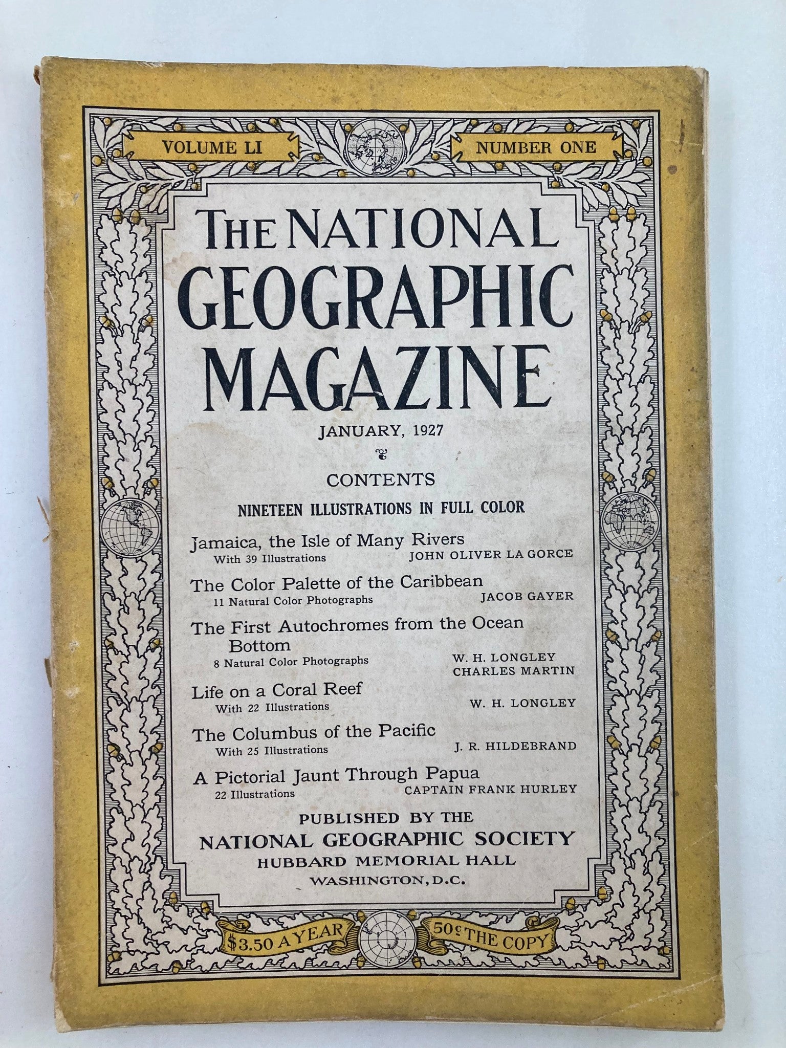 VTG The National Geographic Magazine January 1927 Palette of Caribbean No Label