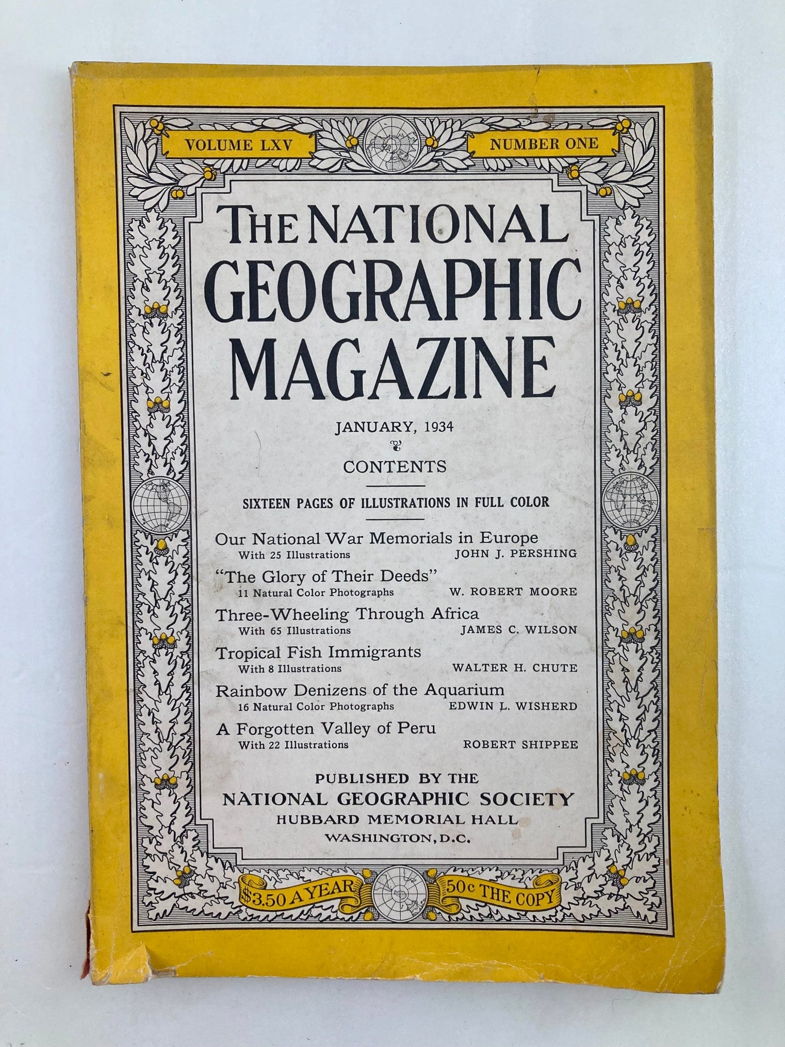 VTG The National Geographic Magazine January 1934 Valley of Peru No Label