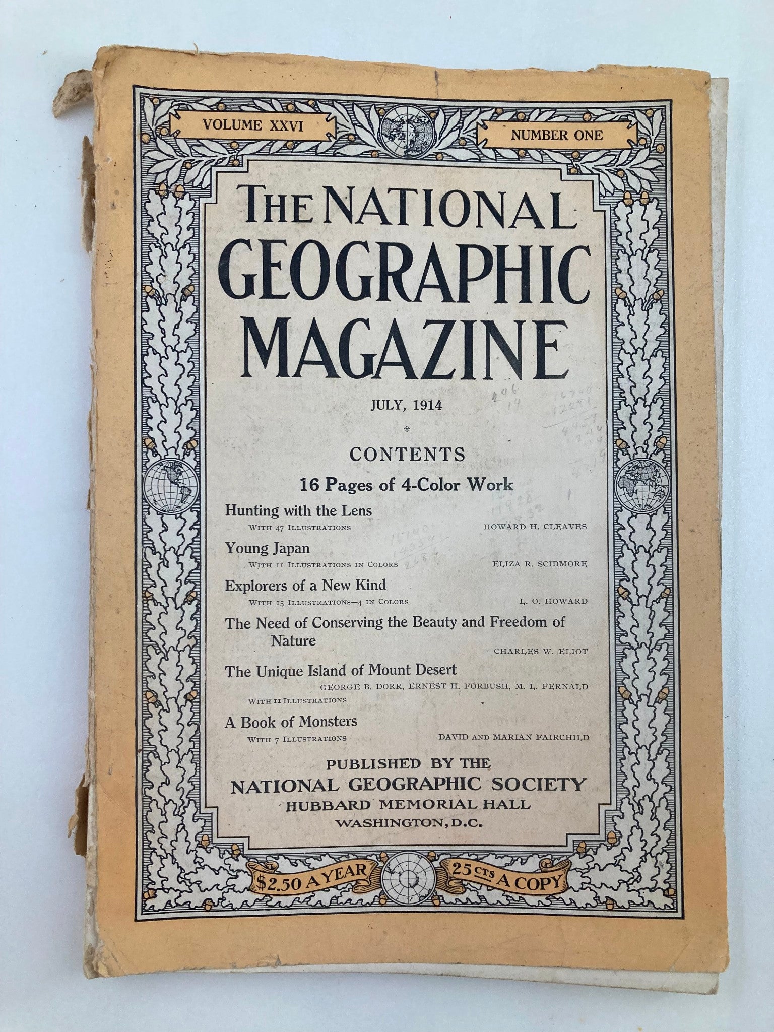 The National Geographic Magazine July 1914 Island of Mount Desert No Label