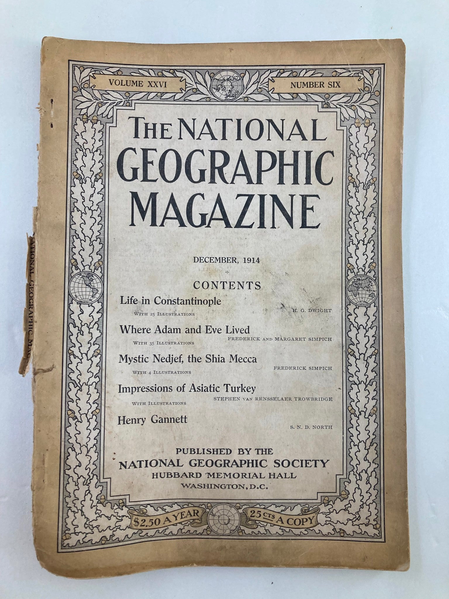 VTG The National Geographic Magazine December 1914 The Shia Mecca No Label