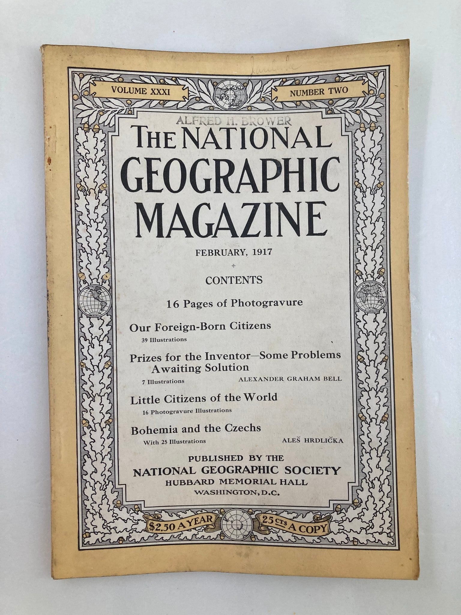 VTG The National Geographic Magazine February 1917 Bohemia & Czechs No Label