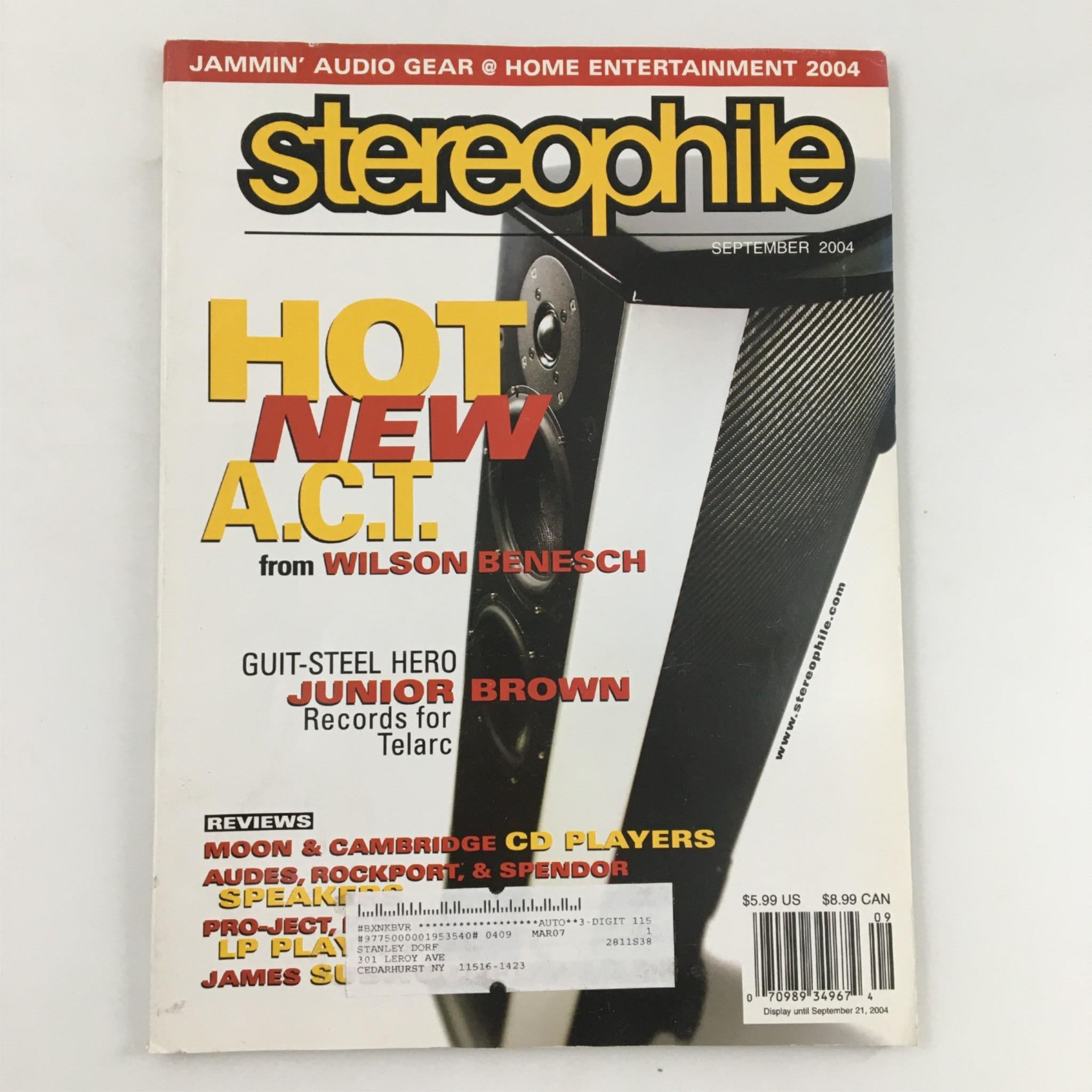 Stereophile Magazine September 2004 Jammin' Audio Gear, Wilson Benesch, Junior B